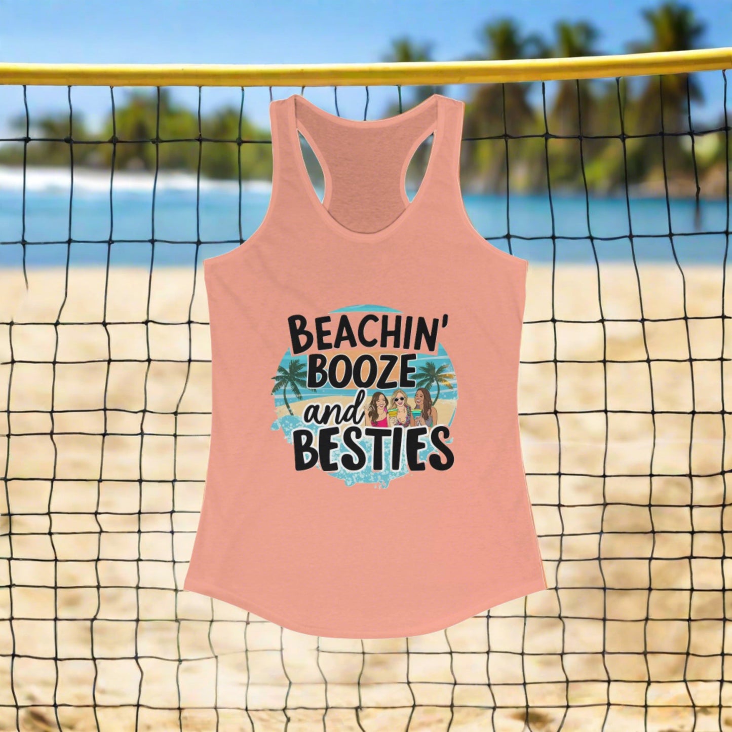 Beachin, Booze and Besties Tank Top - Perfect for Beach Parties and Summer Fun! - Coastal Collections