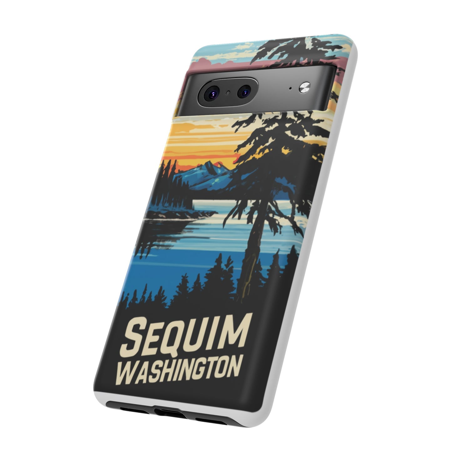 Sequim Washington Sunset Bay & Douglas Fir Protective Phone Case