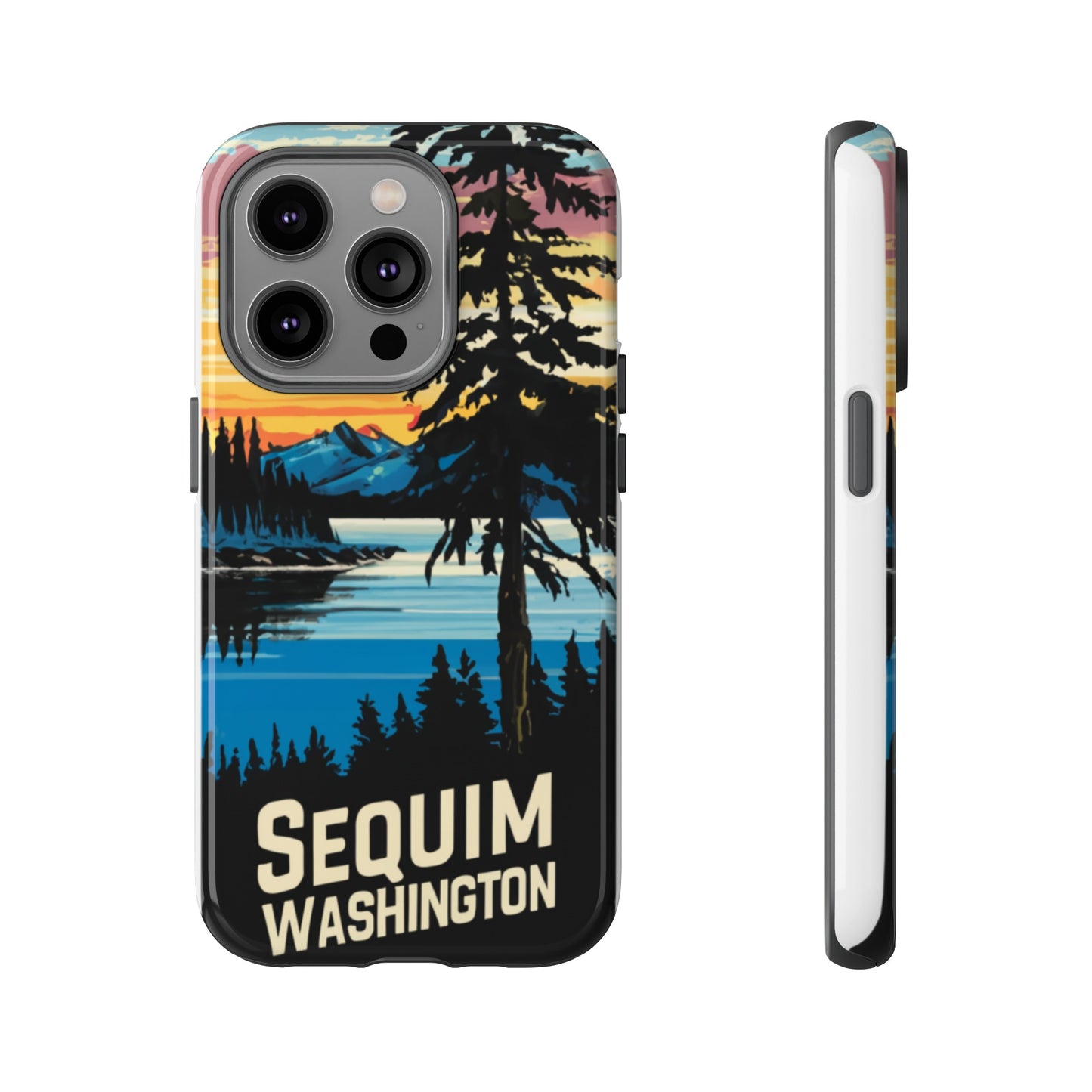 Sequim Washington Sunset Bay & Douglas Fir Protective Phone Case