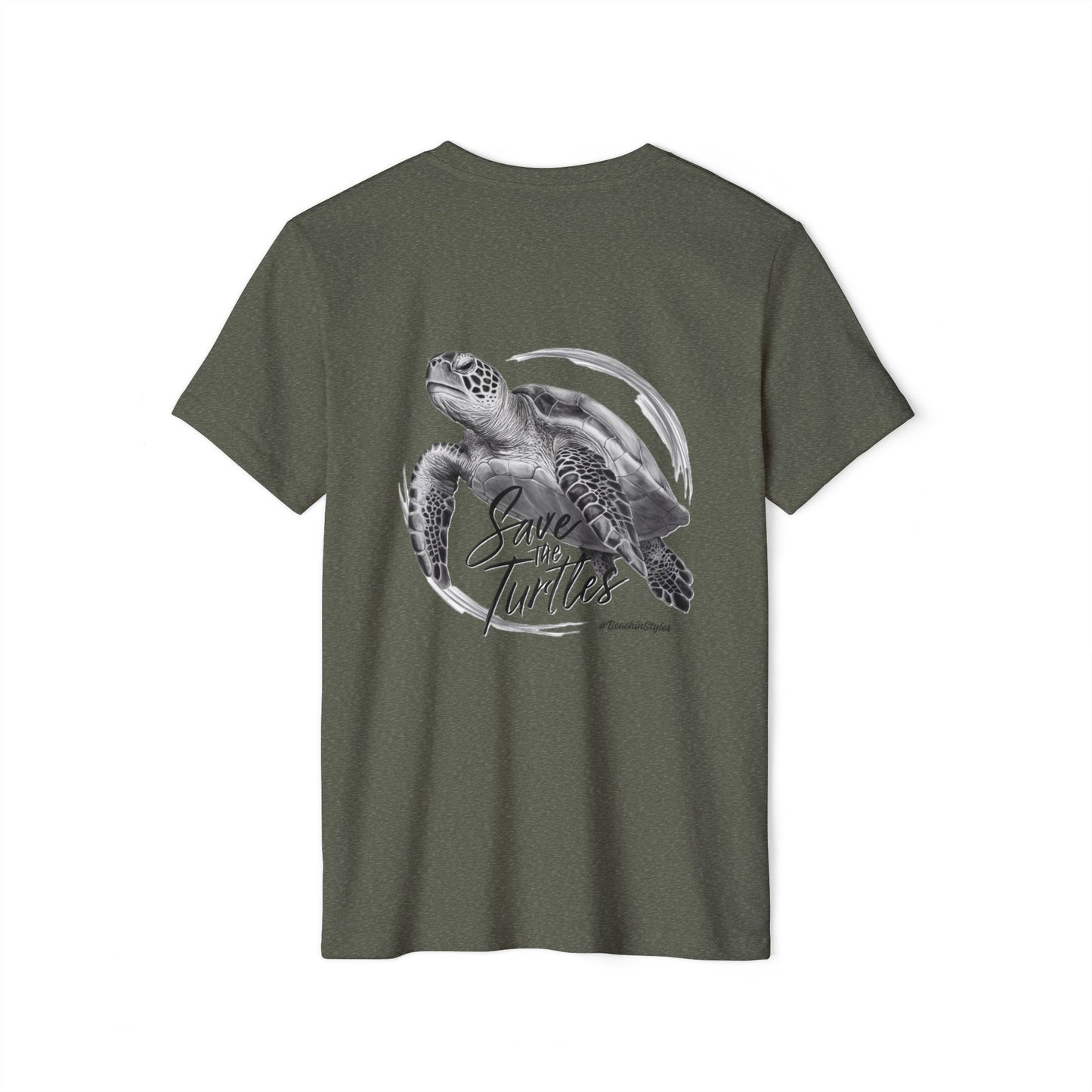 Save the Turtles Unisex Recycled Organic T-Shirt (Print on Back)