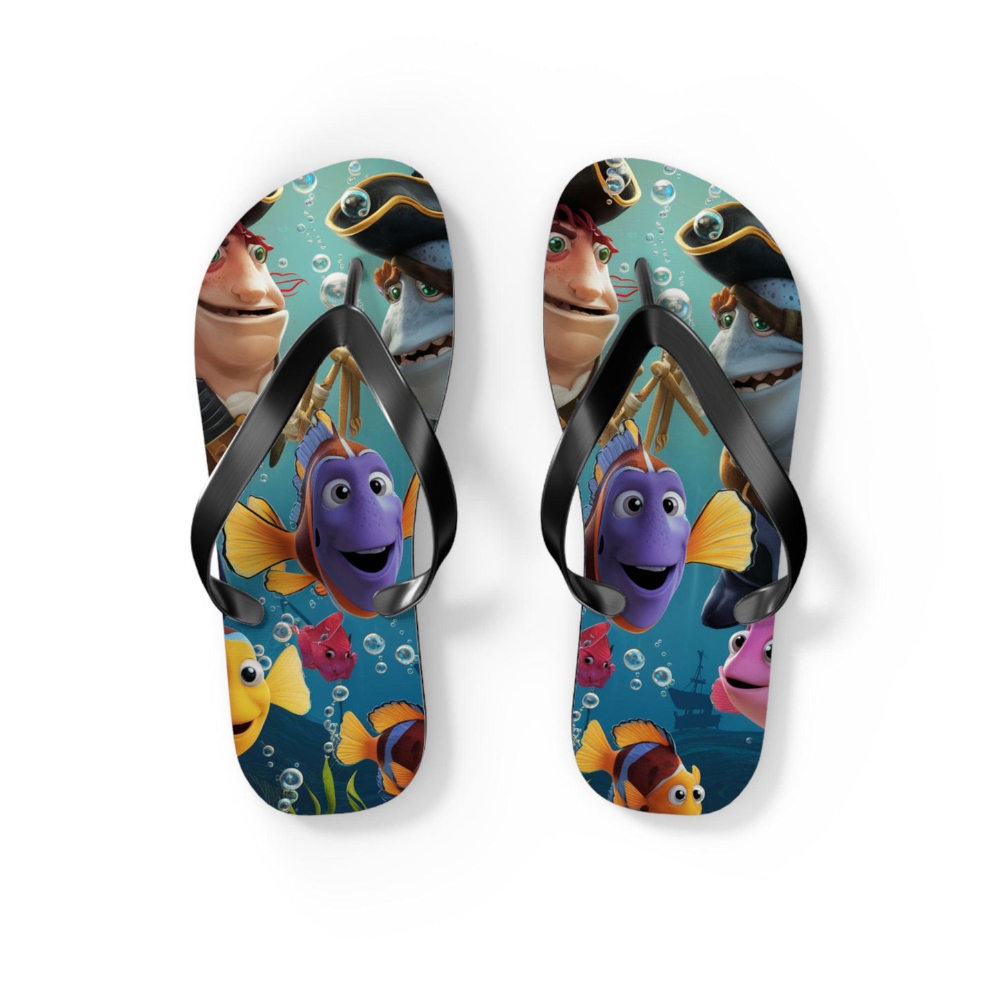 Comical Fish and Pirates Inspired Flip Flops, Express Your Beach Loving Self - Coastal Collections