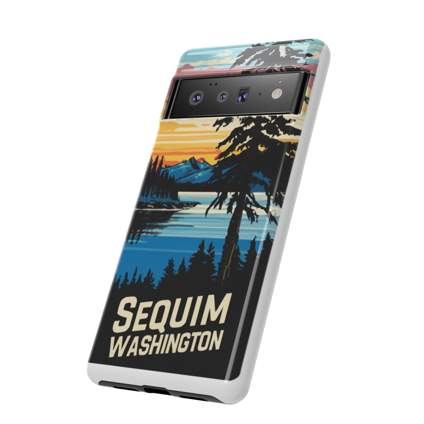 Sequim Washington Sunset Bay & Douglas Fir Protective Phone Case