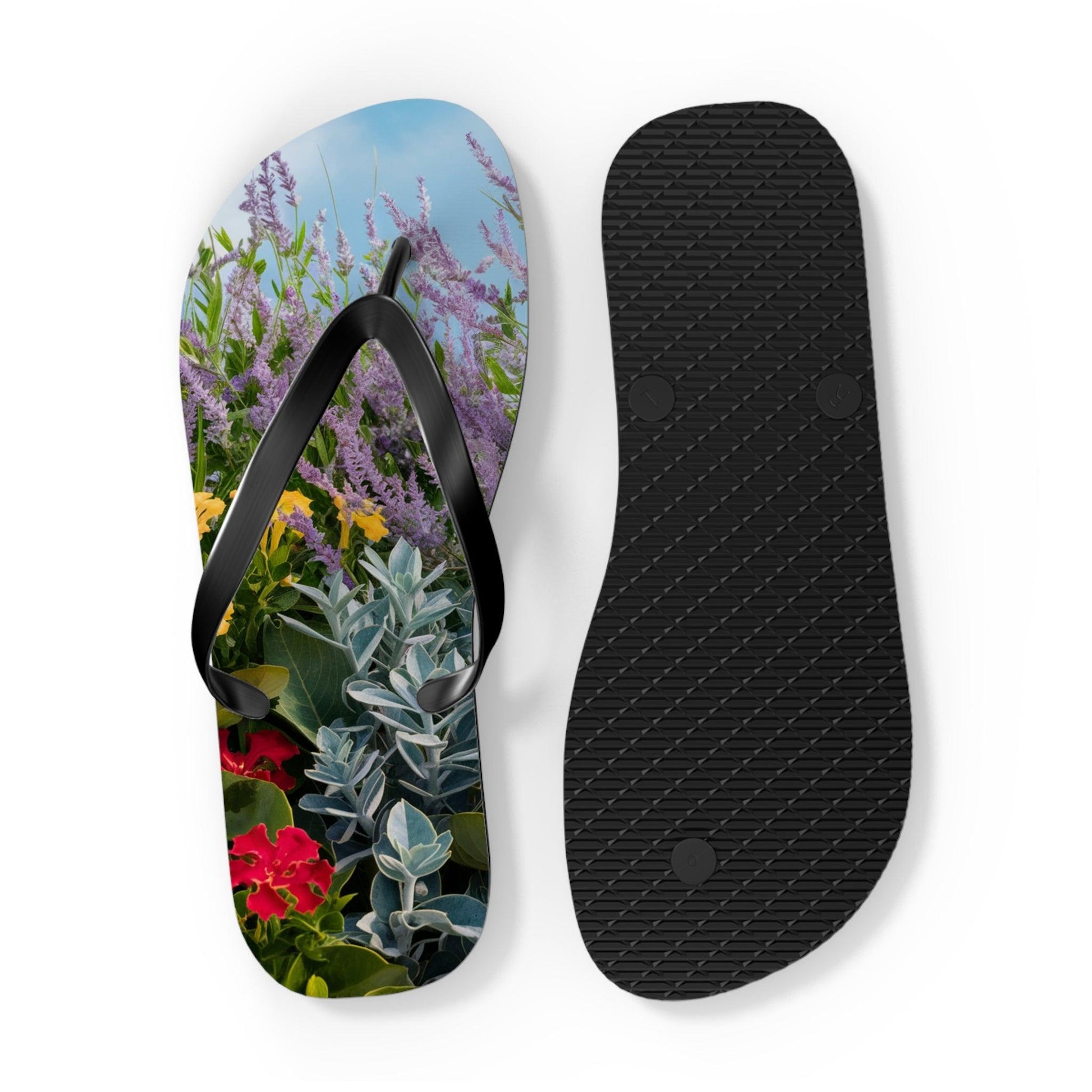 Sea Lavendar, Holly and Lantana Flower Inspired Flip Flops, Express Your Beach Loving Self - Coastal Collections