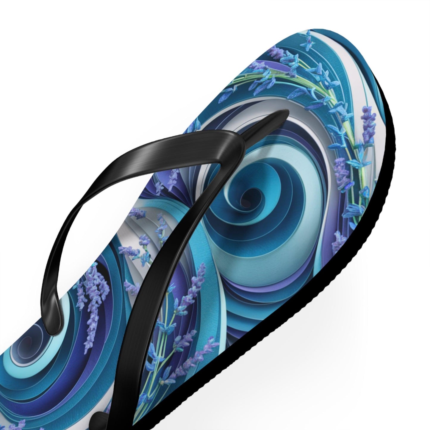 Sea Lavendar Ocean Waves Inspired Flip Flops, Express Your Beach Loving Self - Coastal Collections