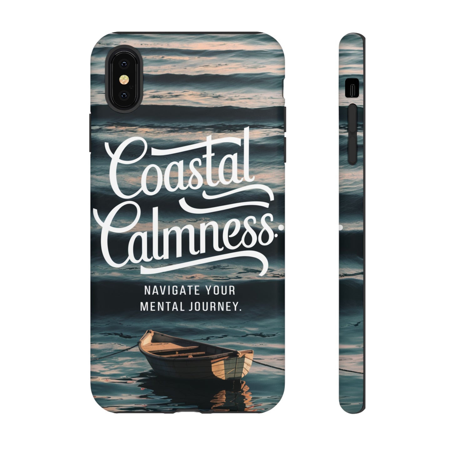 Coastal Calmness, Old Wooden Row Boat Design Protective Phone Case