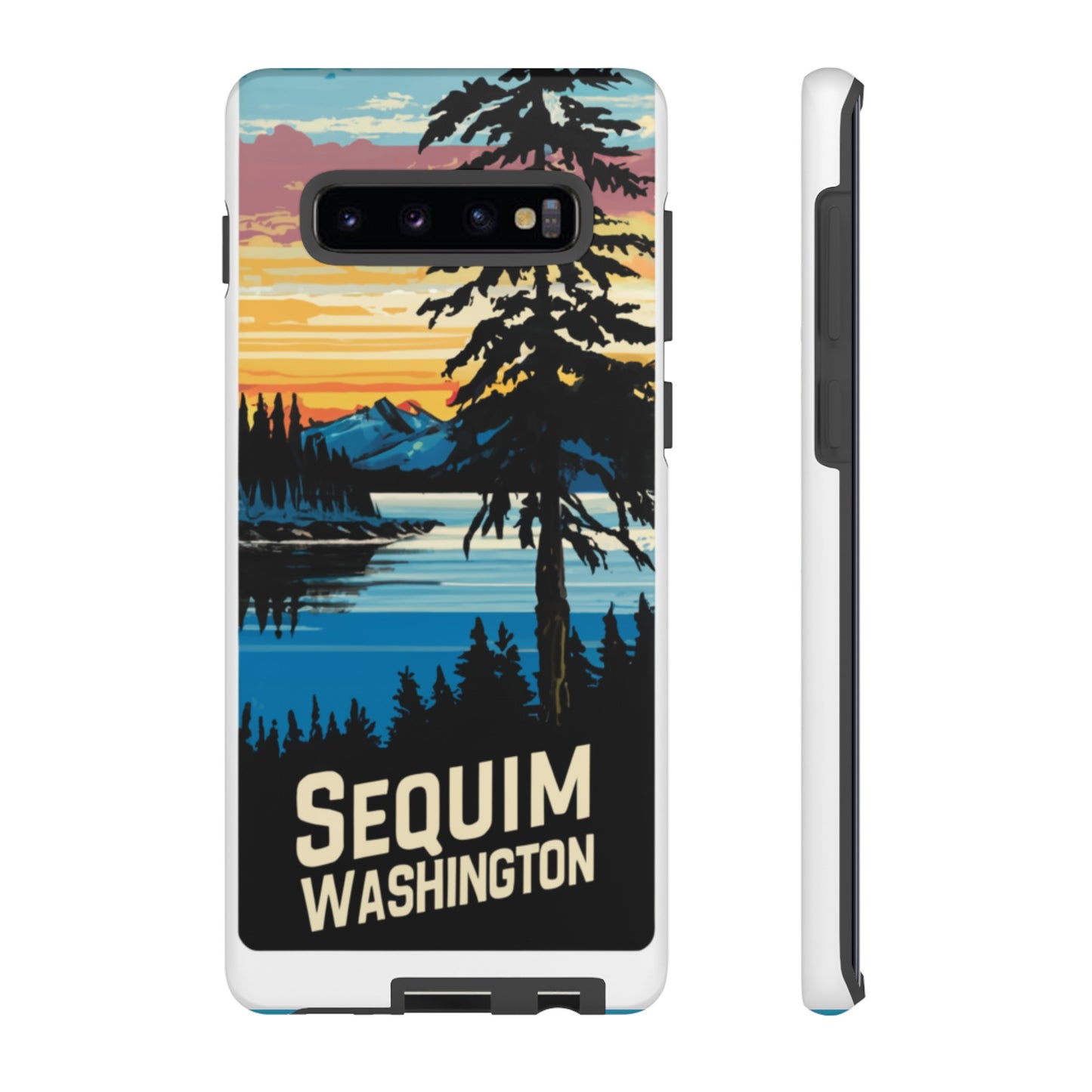 Sequim Washington Sunset Bay & Douglas Fir Protective Phone Case