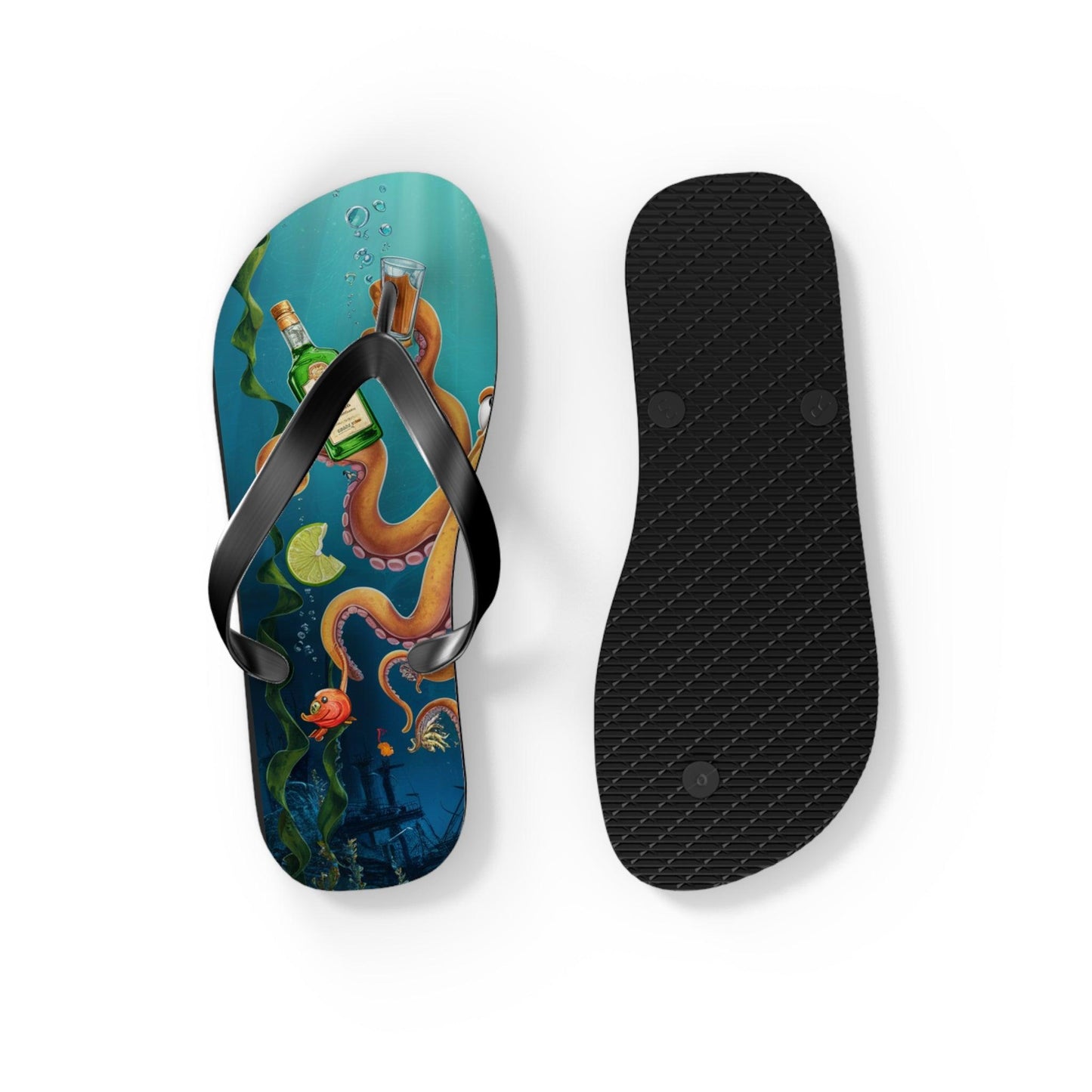 Octopus and Tequila Inspired Flip Flops, Express Your Beach Loving Self - Coastal Collections