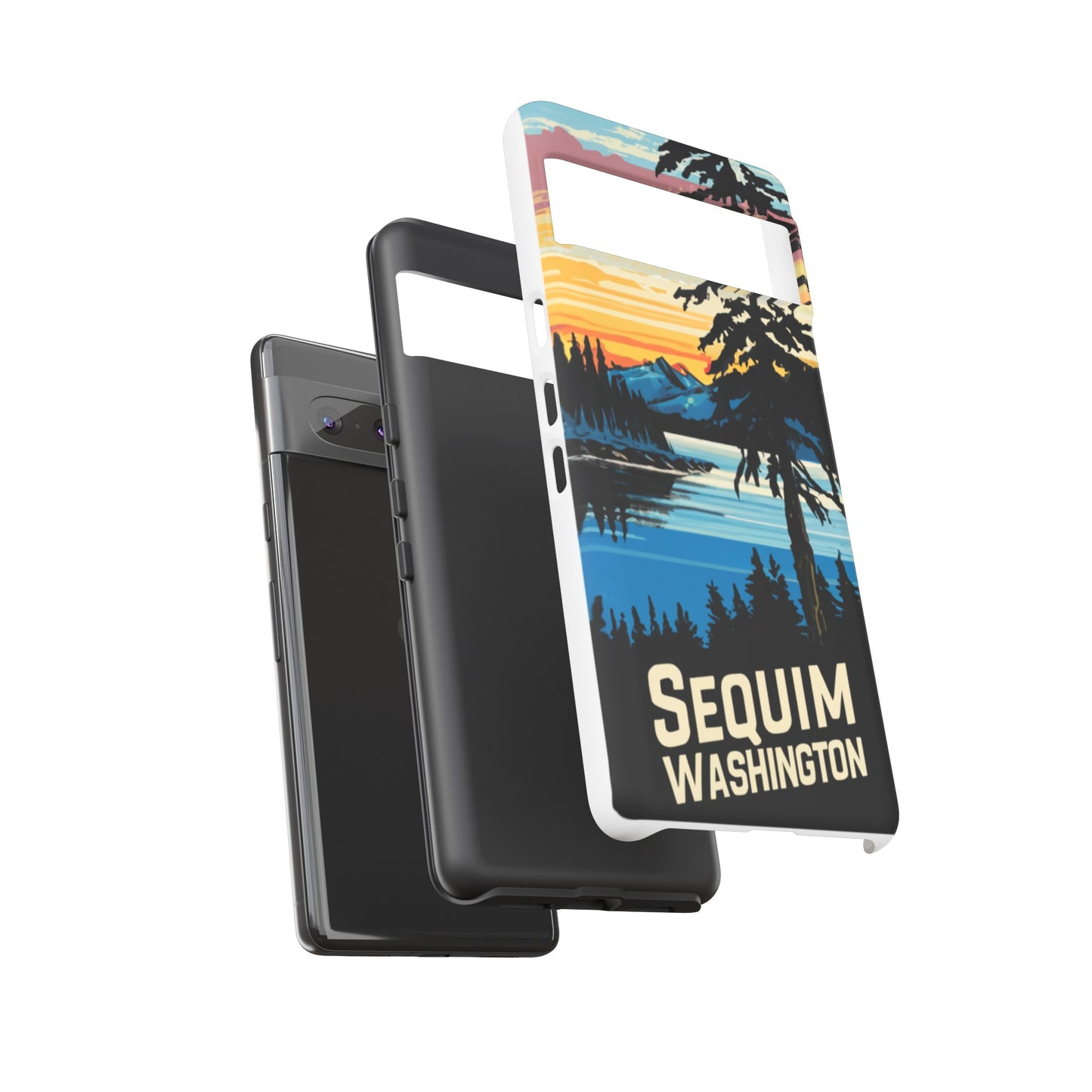 Sequim Washington Sunset Bay & Douglas Fir Protective Phone Case