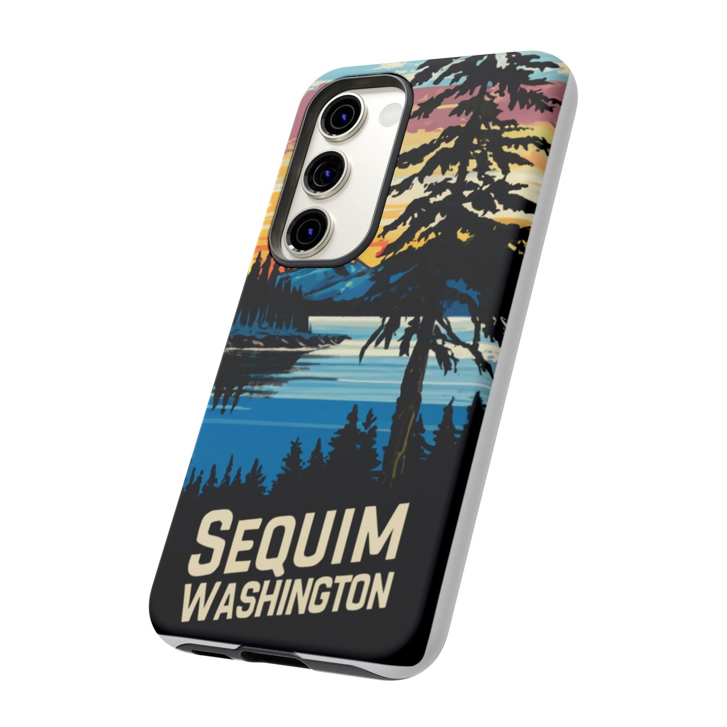 Sequim Washington Sunset Bay & Douglas Fir Protective Phone Case