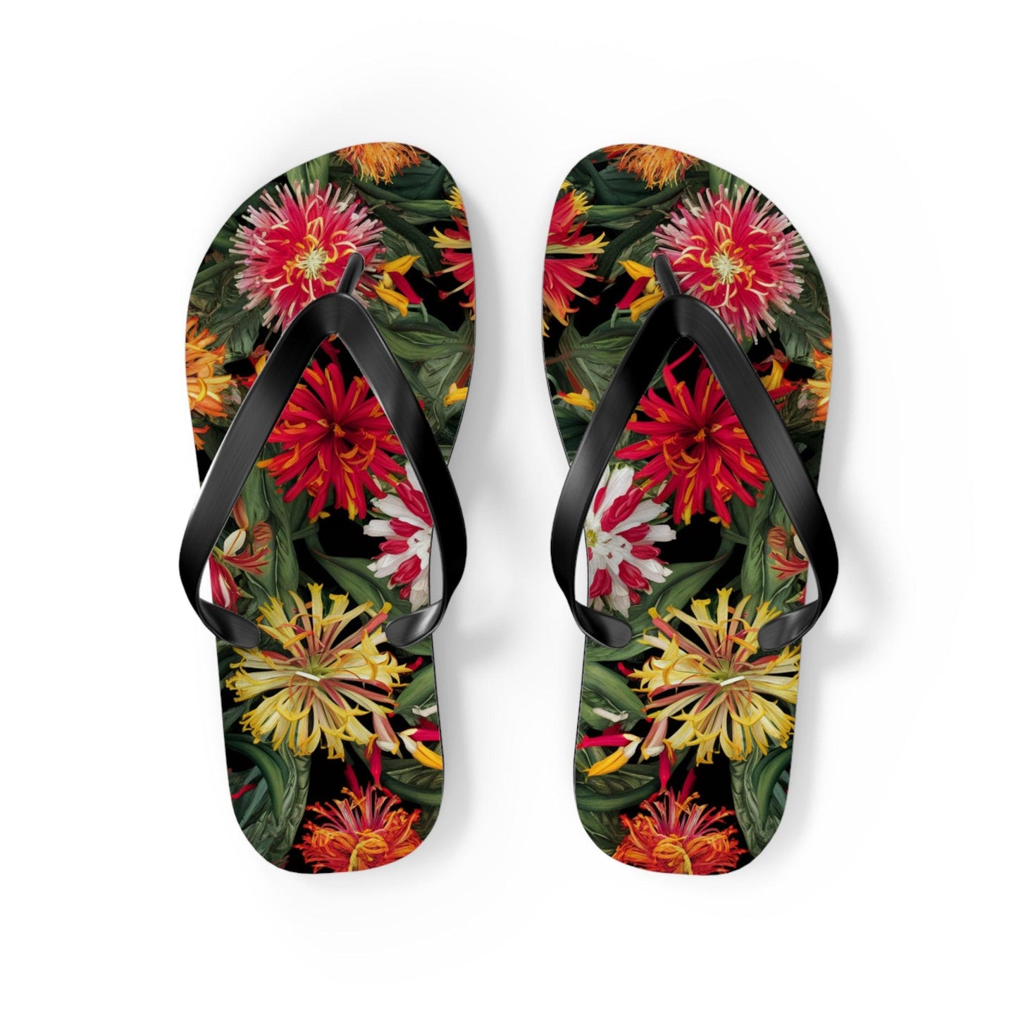 Lantana Bouquet Flower Inspired Flip Flops, Express Your Beach Loving Self - Coastal Collections