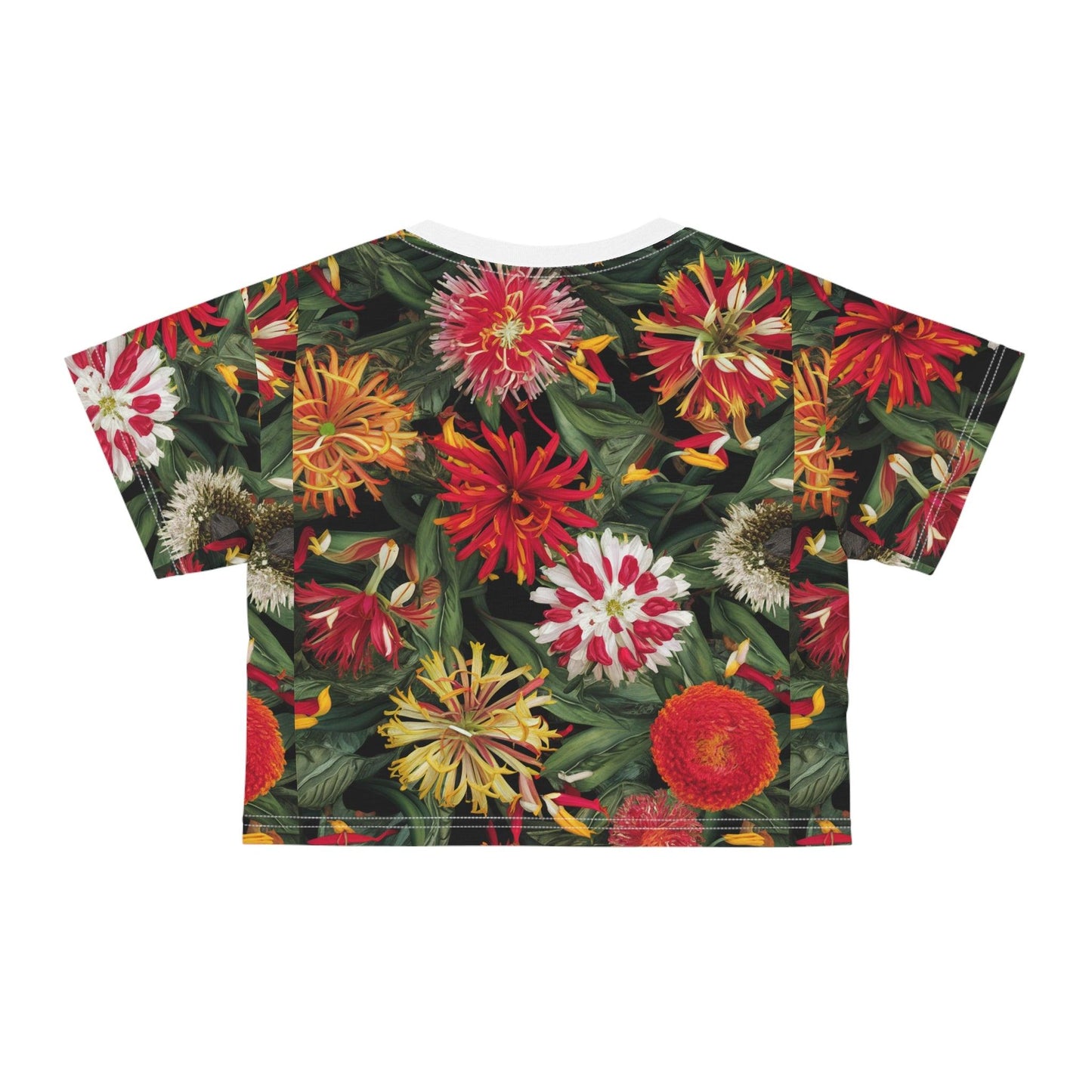 Sea Inspired Lantana Large Repeating Print, Crop Tee (AOP) - Coastal Collections