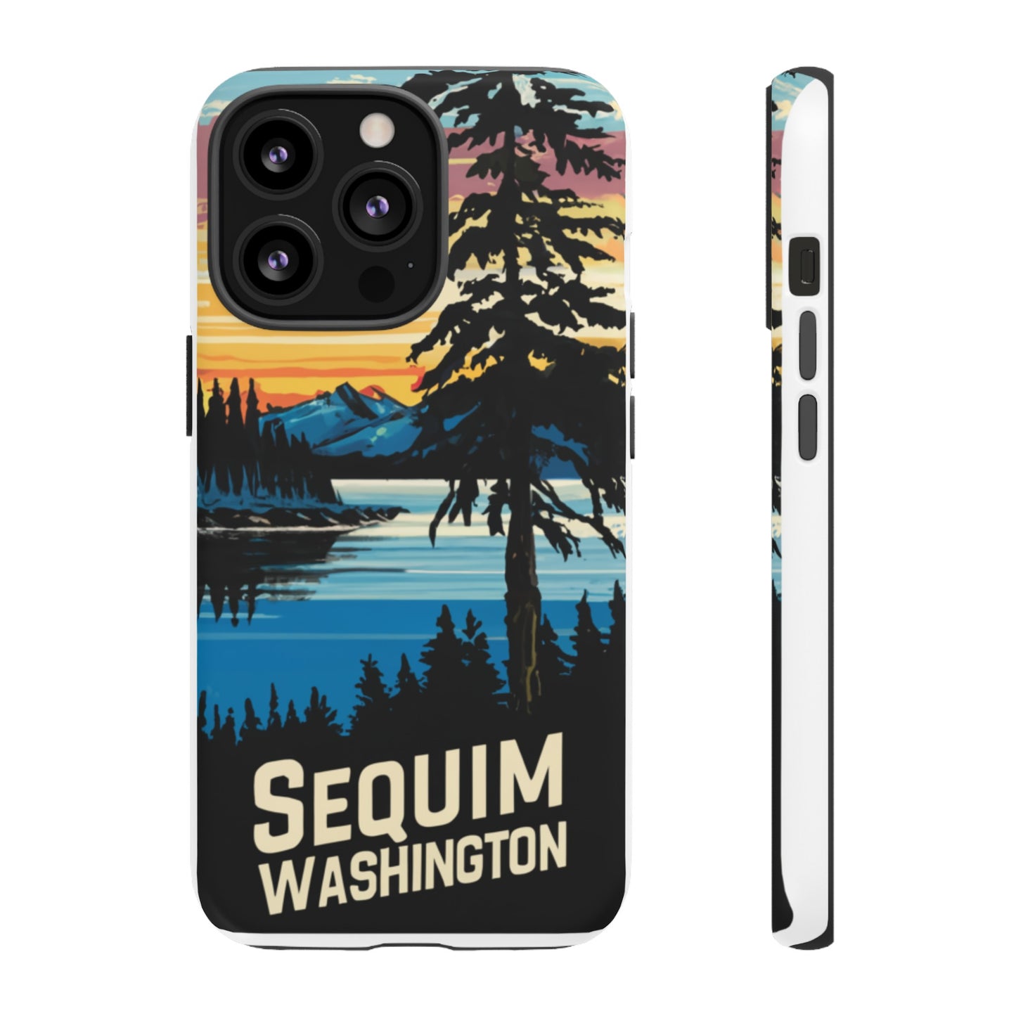 Sequim Washington Sunset Bay & Douglas Fir Protective Phone Case