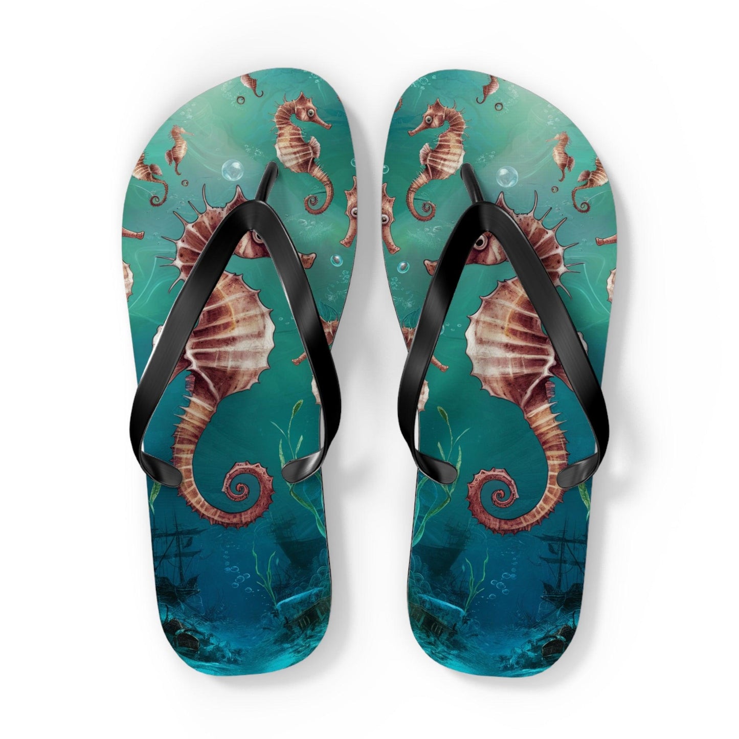 Seahorse Inspired Flip Flops, Express Your Beach Loving Self - Coastal Collections