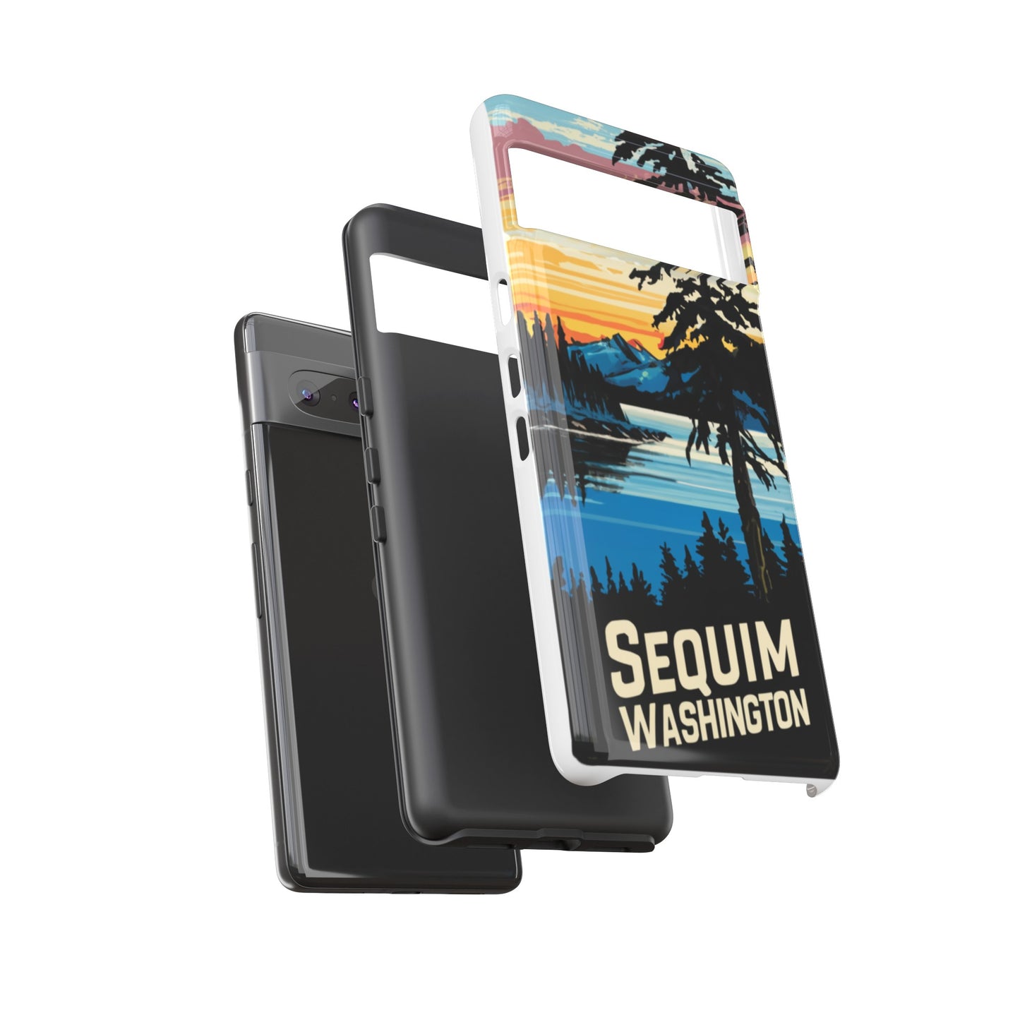 Sequim Washington Sunset Bay & Douglas Fir Protective Phone Case