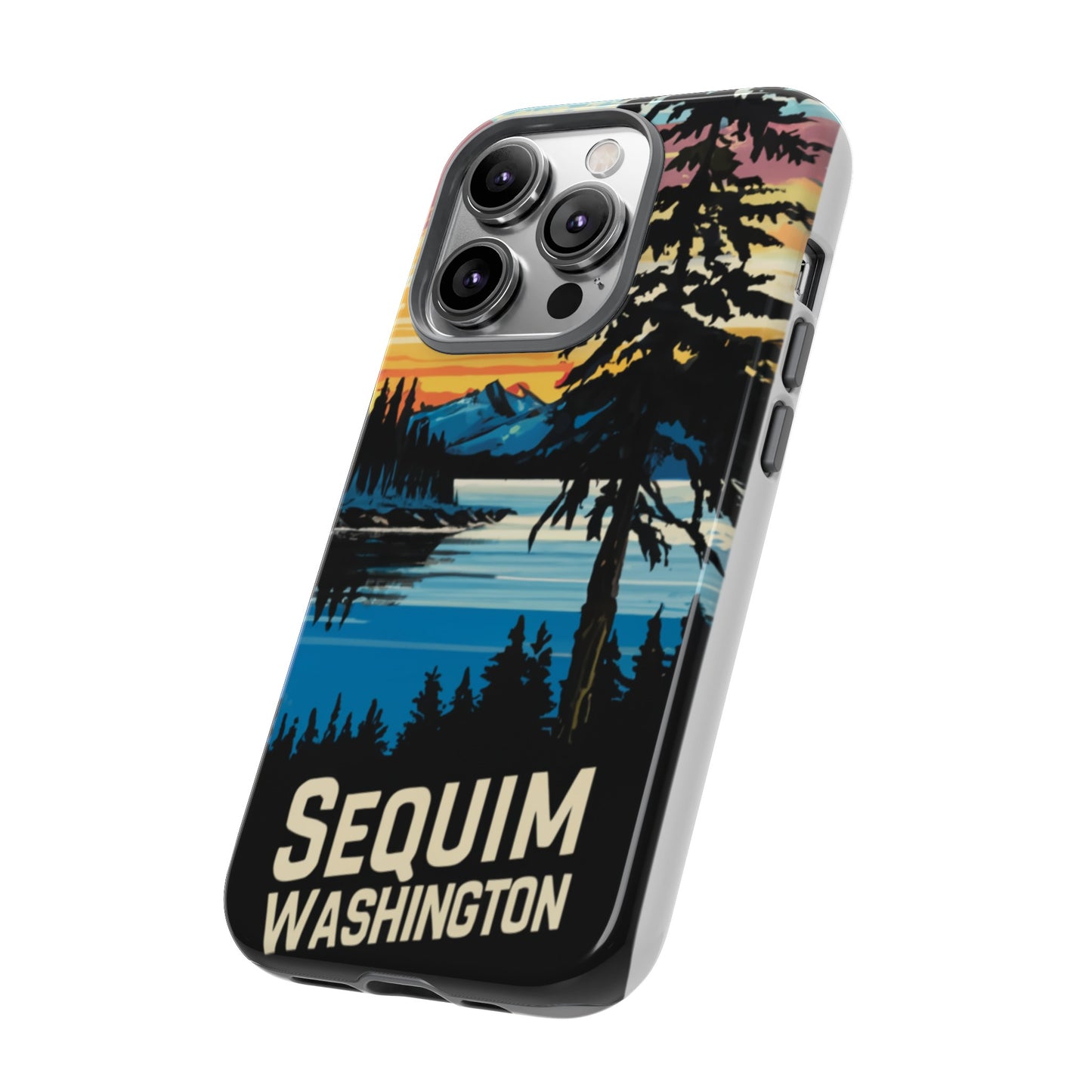 Sequim Washington Sunset Bay & Douglas Fir Protective Phone Case