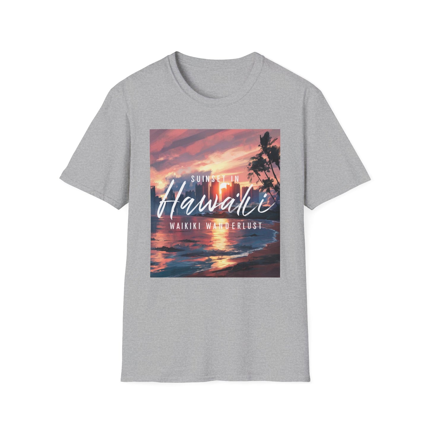 Hawaii Sunset, Waikiki Wanderlust - Unisex Softstyle T-Shirt