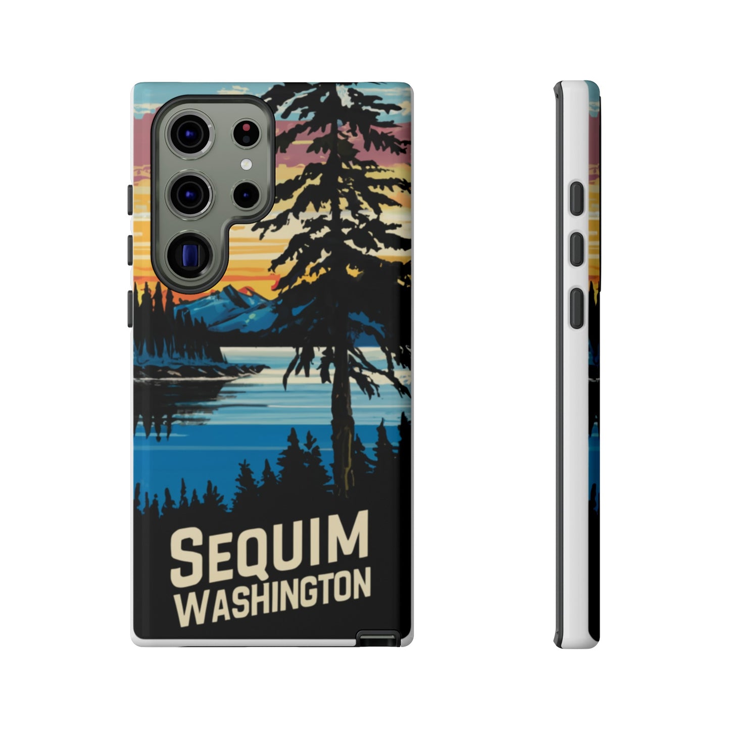 Sequim Washington Sunset Bay & Douglas Fir Protective Phone Case