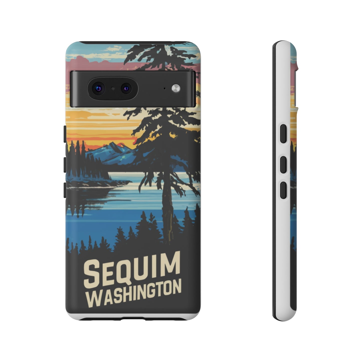 Sequim Washington Sunset Bay & Douglas Fir Protective Phone Case