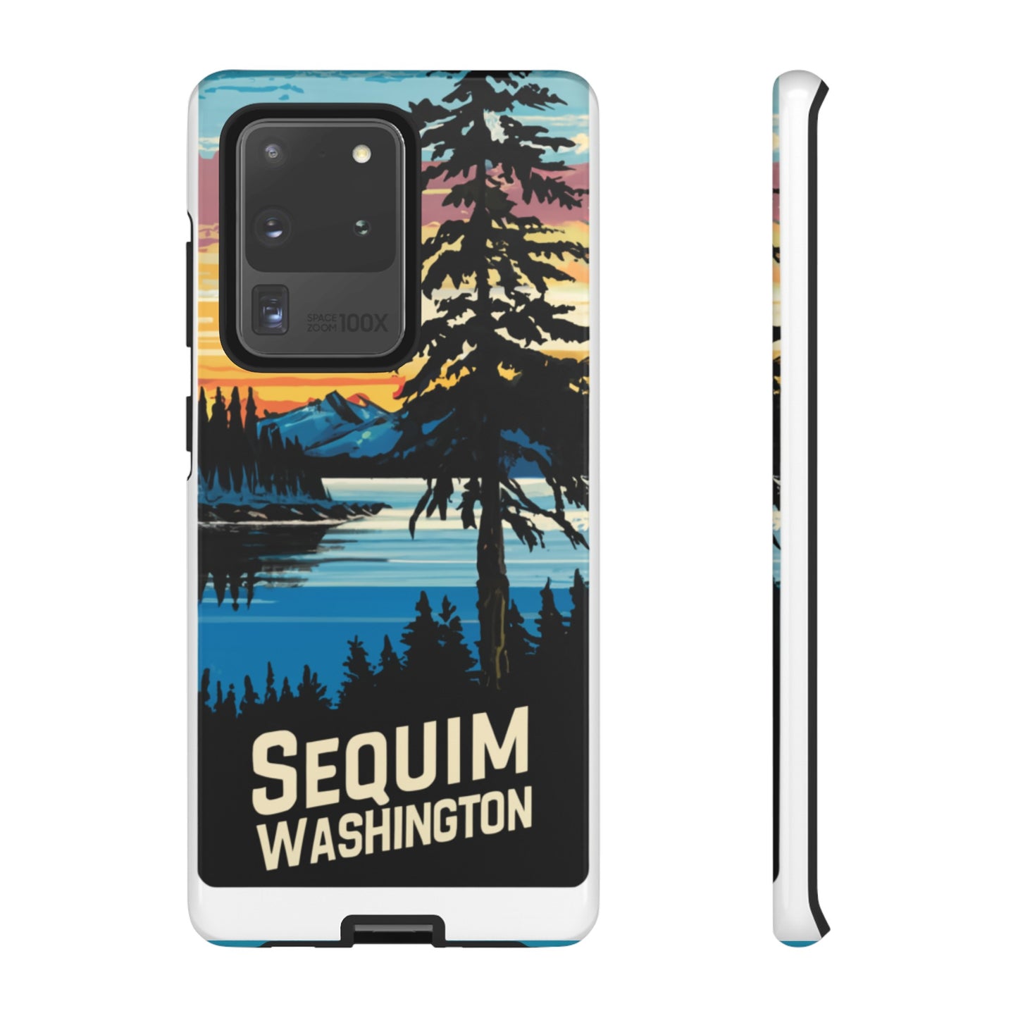 Sequim Washington Sunset Bay & Douglas Fir Protective Phone Case