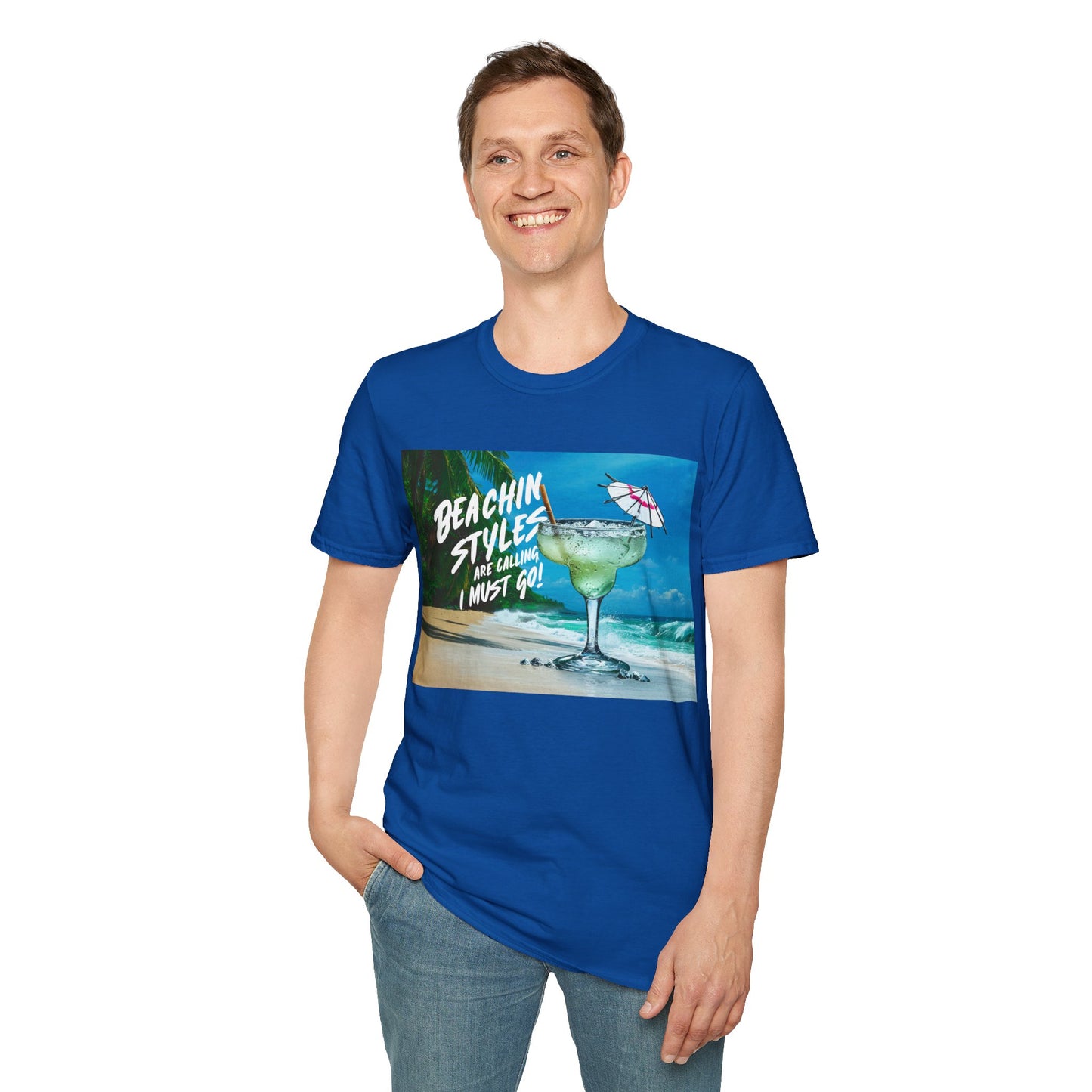 The Beach is Calling, I Must Go, Margarita - Unisex Softstyle T-Shirt