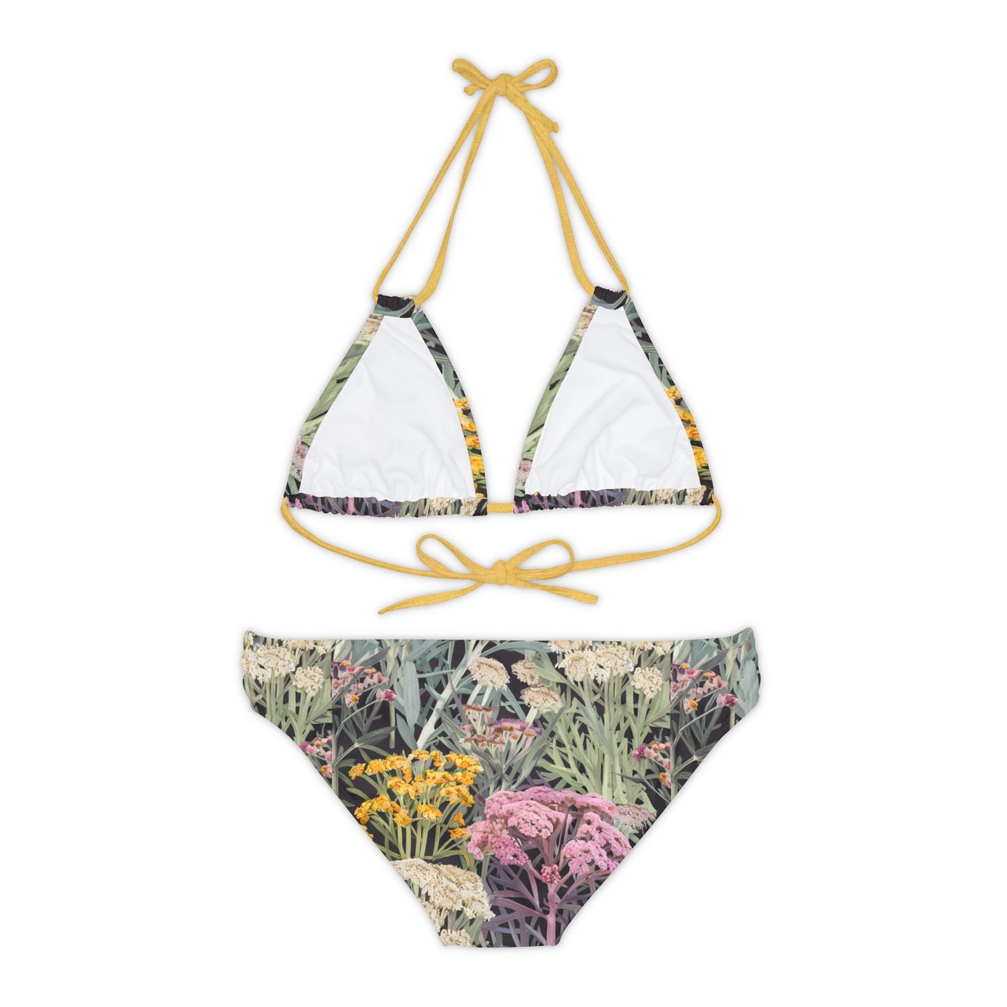 Yarrow Flower Bouquet Strappy Bikini Set