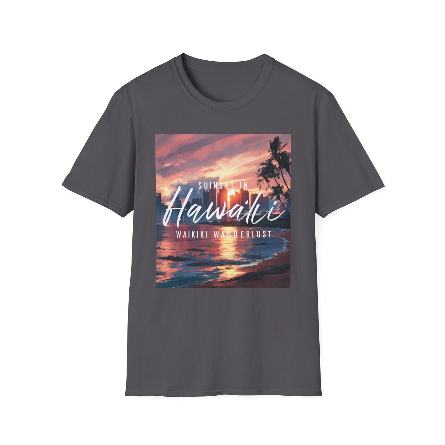 Hawaii Sunset, Waikiki Wanderlust - Unisex Softstyle T-Shirt