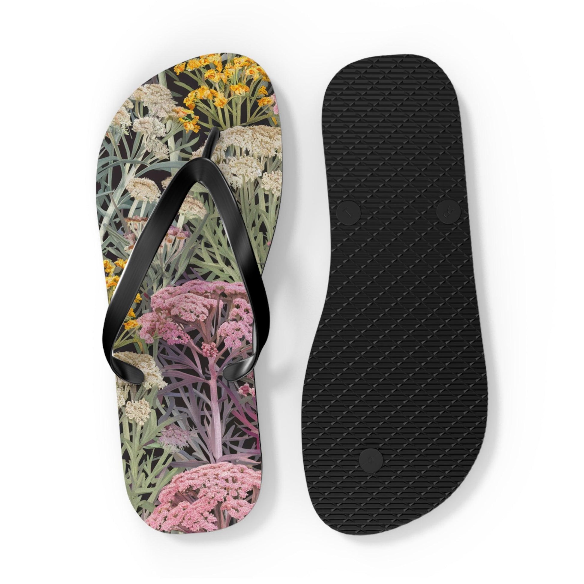 Yarrow Flower Inspired Flip Flops, Express Your Beach Loving Self - Coastal Collections