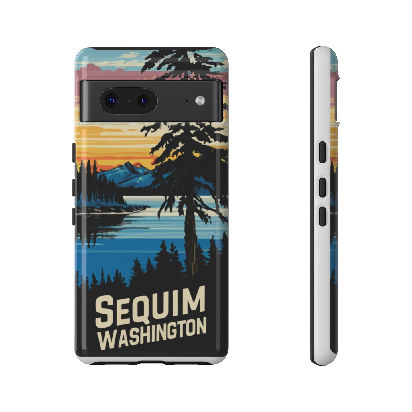 Sequim Washington Sunset Bay & Douglas Fir Protective Phone Case