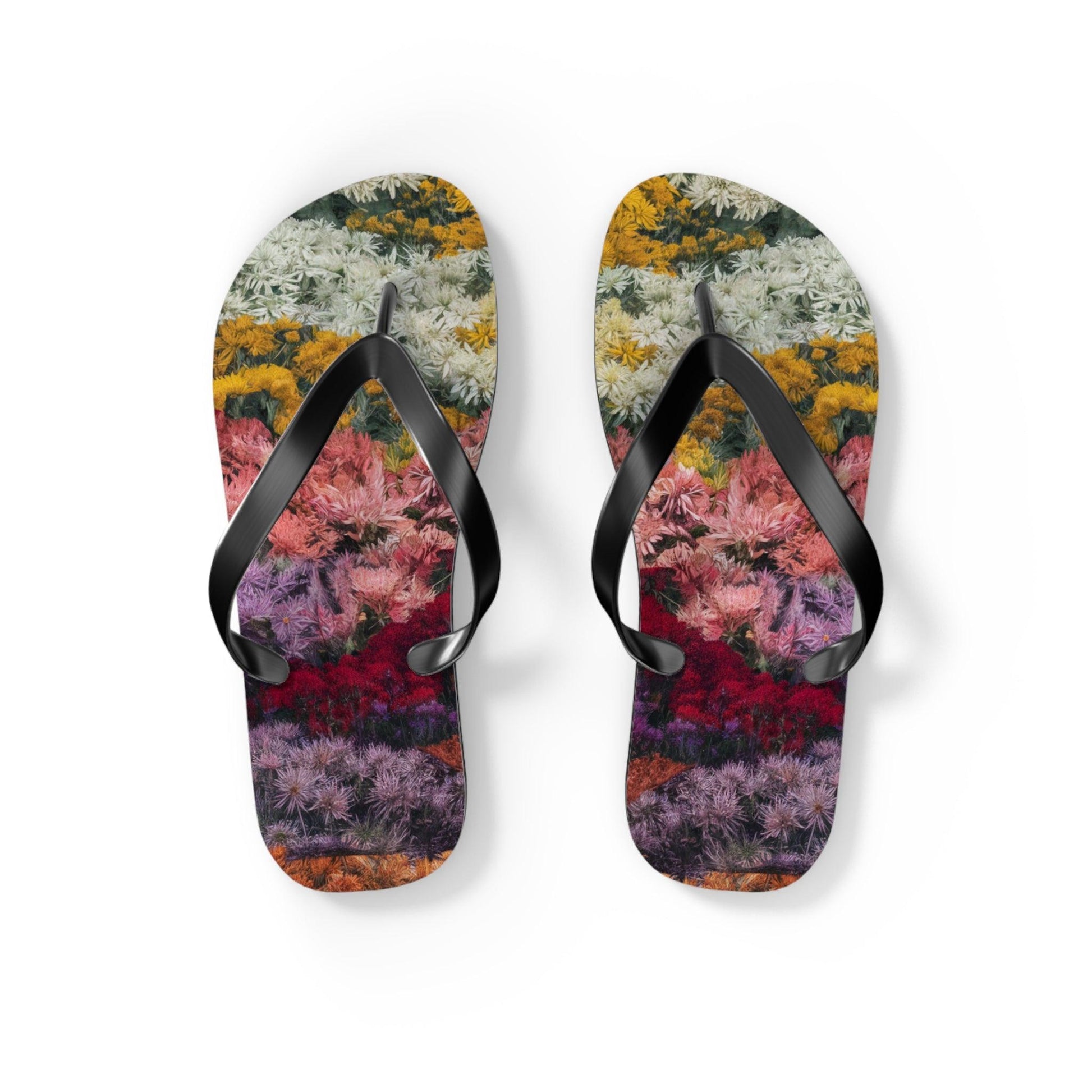 Yarrow Bouquet Flower Inspired Flip Flops, Express Your Beach Loving Self - Coastal Collections