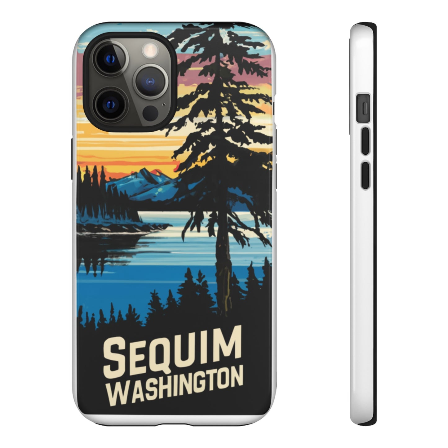 Sequim Washington Sunset Bay & Douglas Fir Protective Phone Case