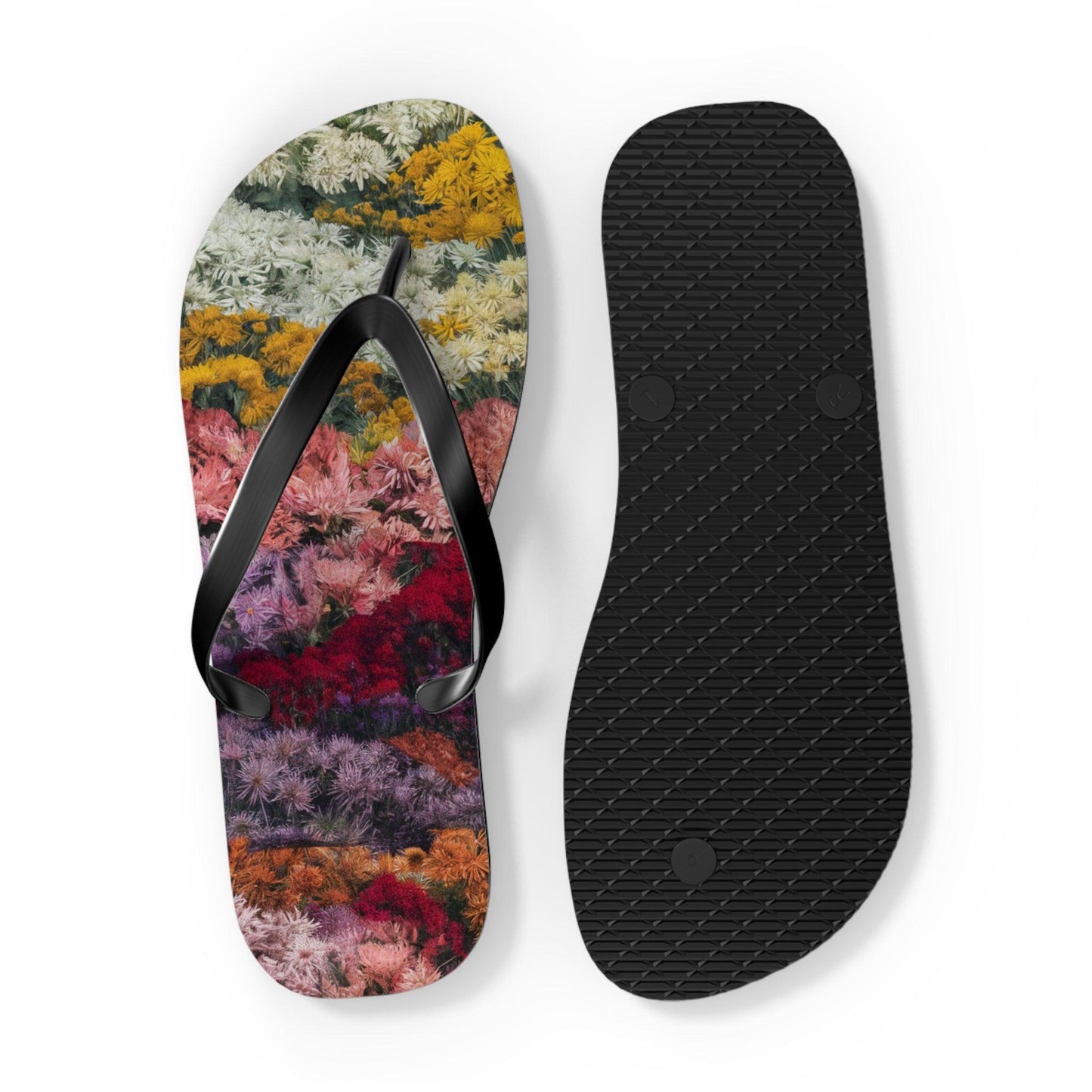 Yarrow Bouquet Flower Inspired Flip Flops, Express Your Beach Loving Self - Coastal Collections