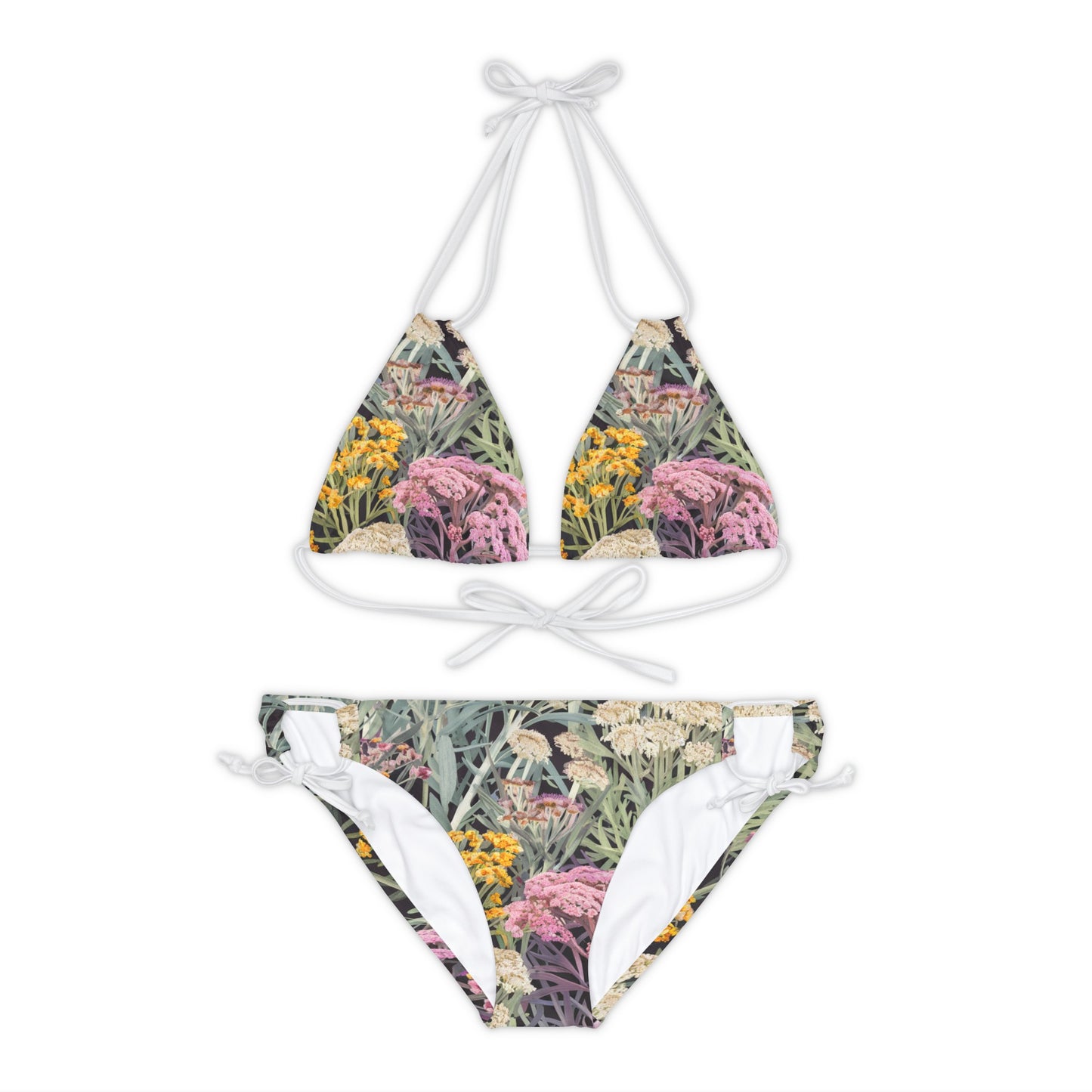 Yarrow Flower Bouquet Strappy Bikini Set