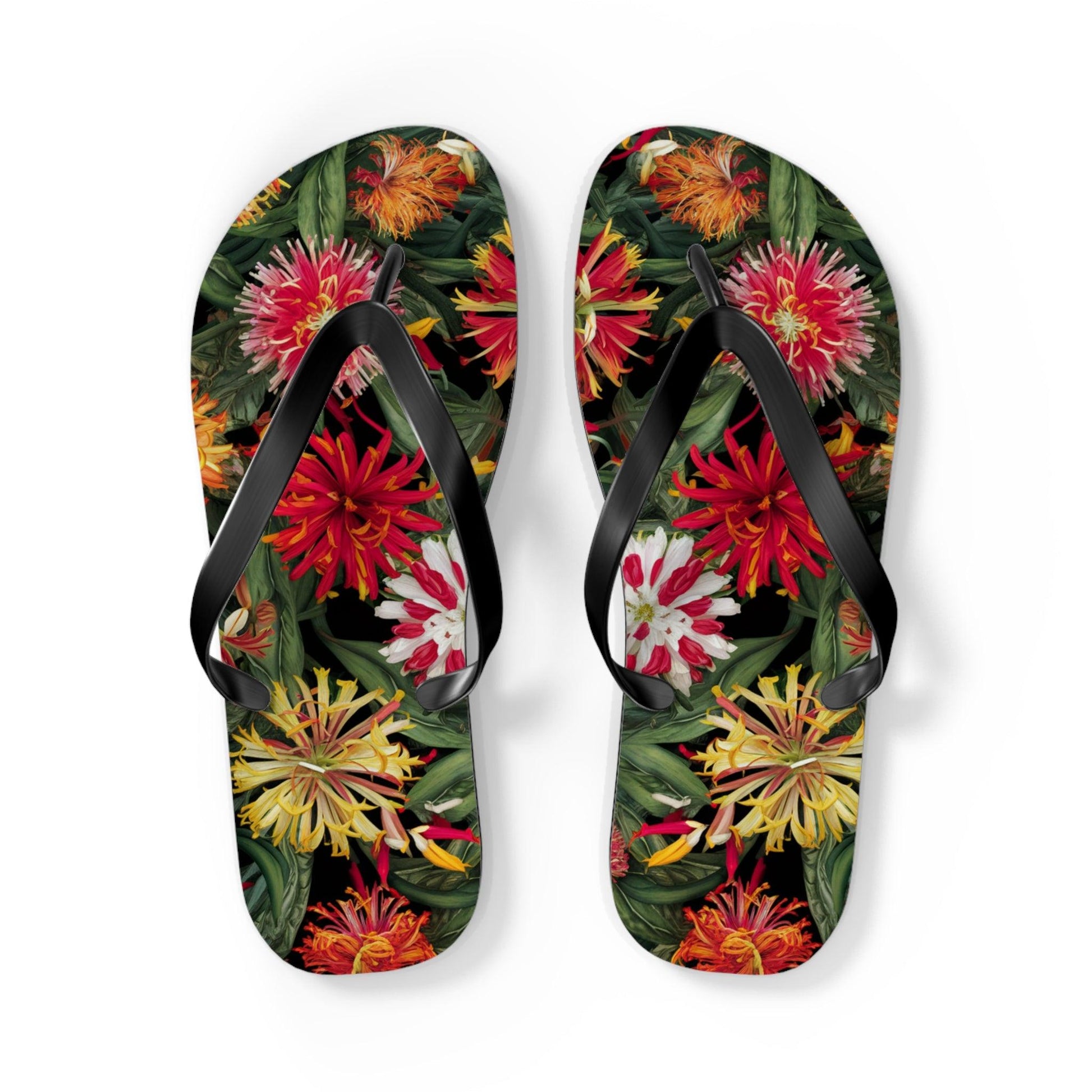 Lantana Bouquet Flower Inspired Flip Flops, Express Your Beach Loving Self - Coastal Collections