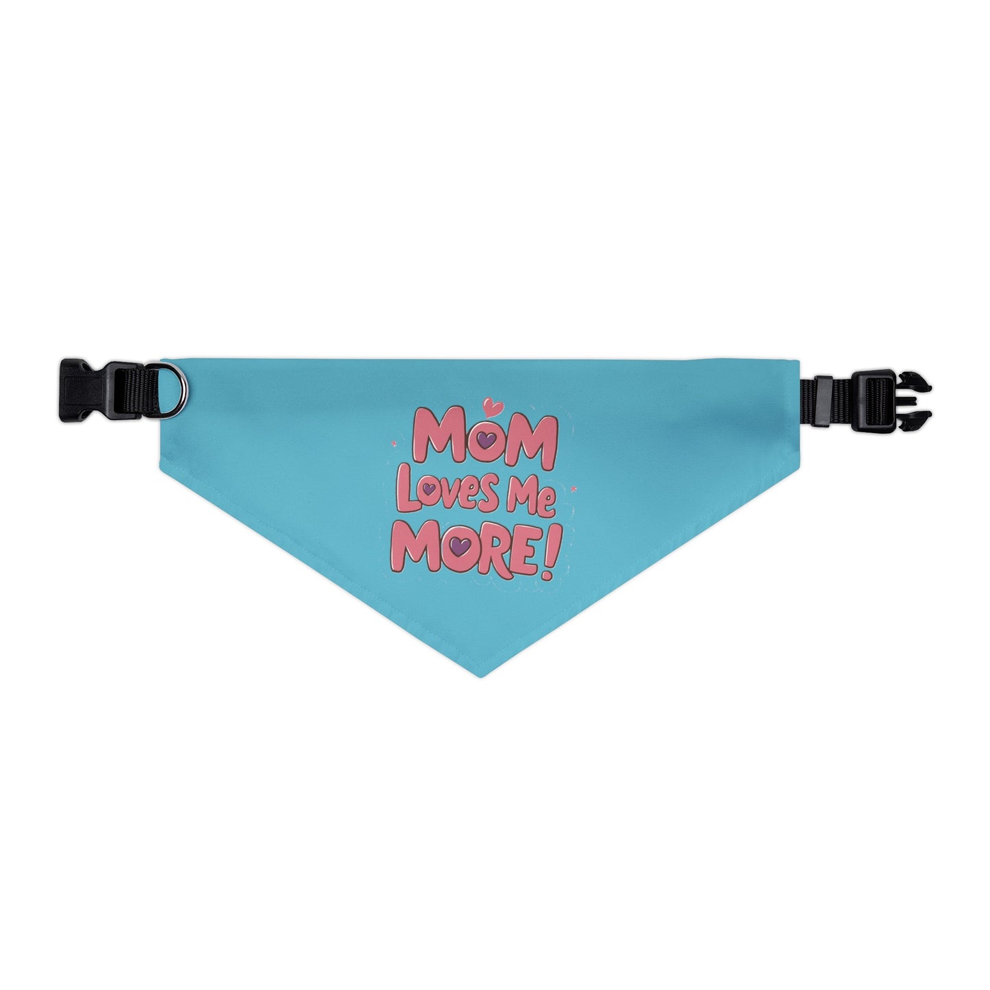 Mom Loves Me More Blue - Dog Bandana with Collar