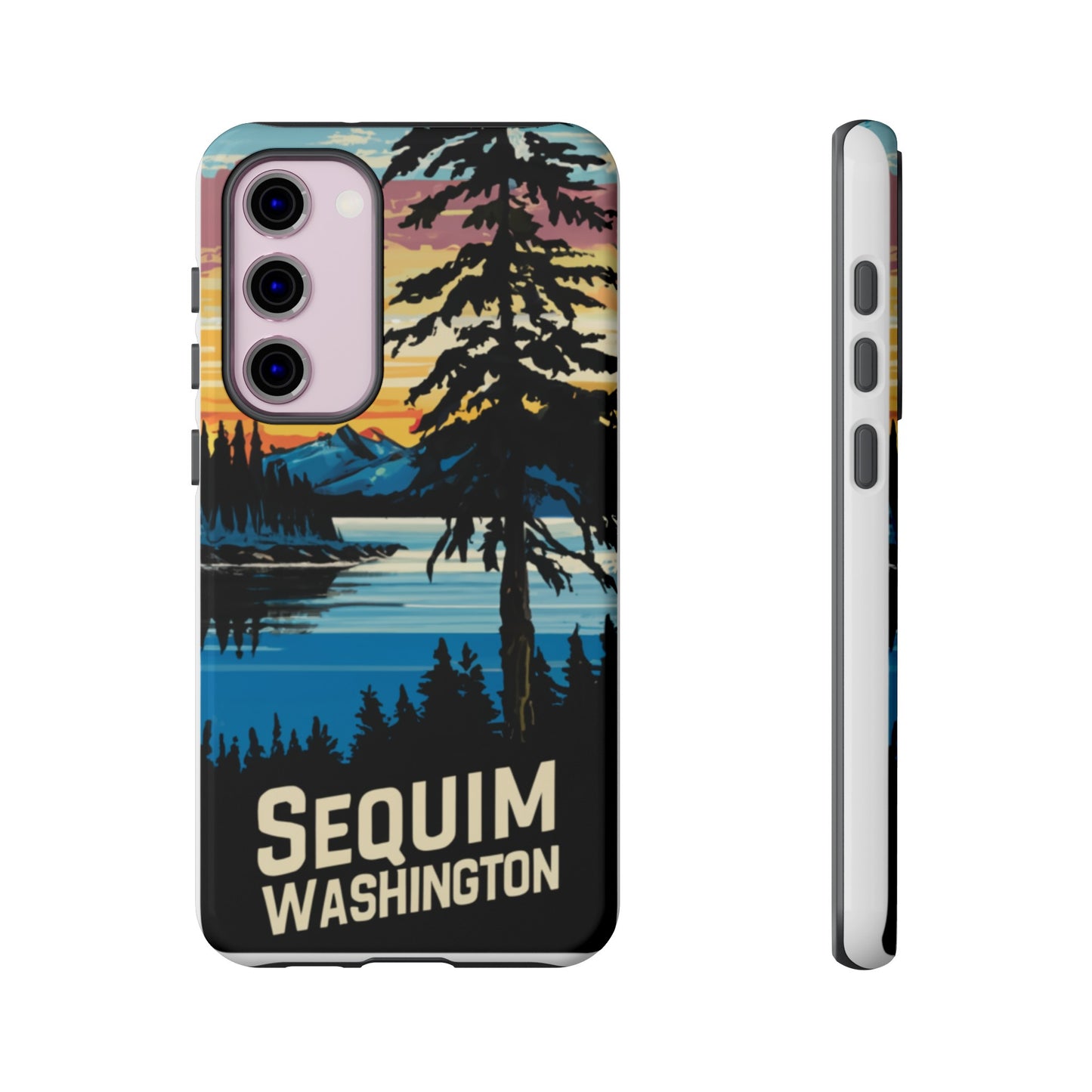 Sequim Washington Sunset Bay & Douglas Fir Protective Phone Case