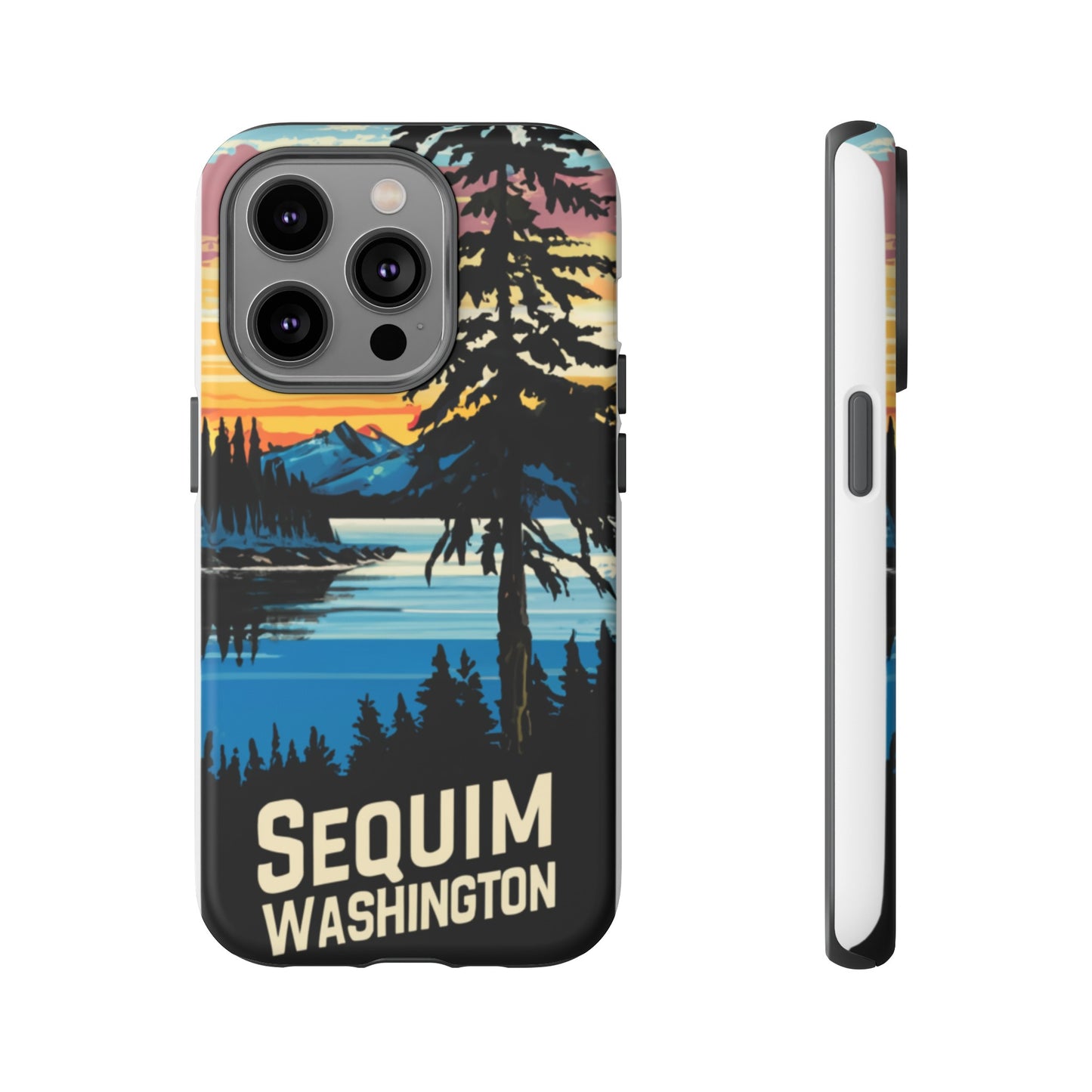 Sequim Washington Sunset Bay & Douglas Fir Protective Phone Case