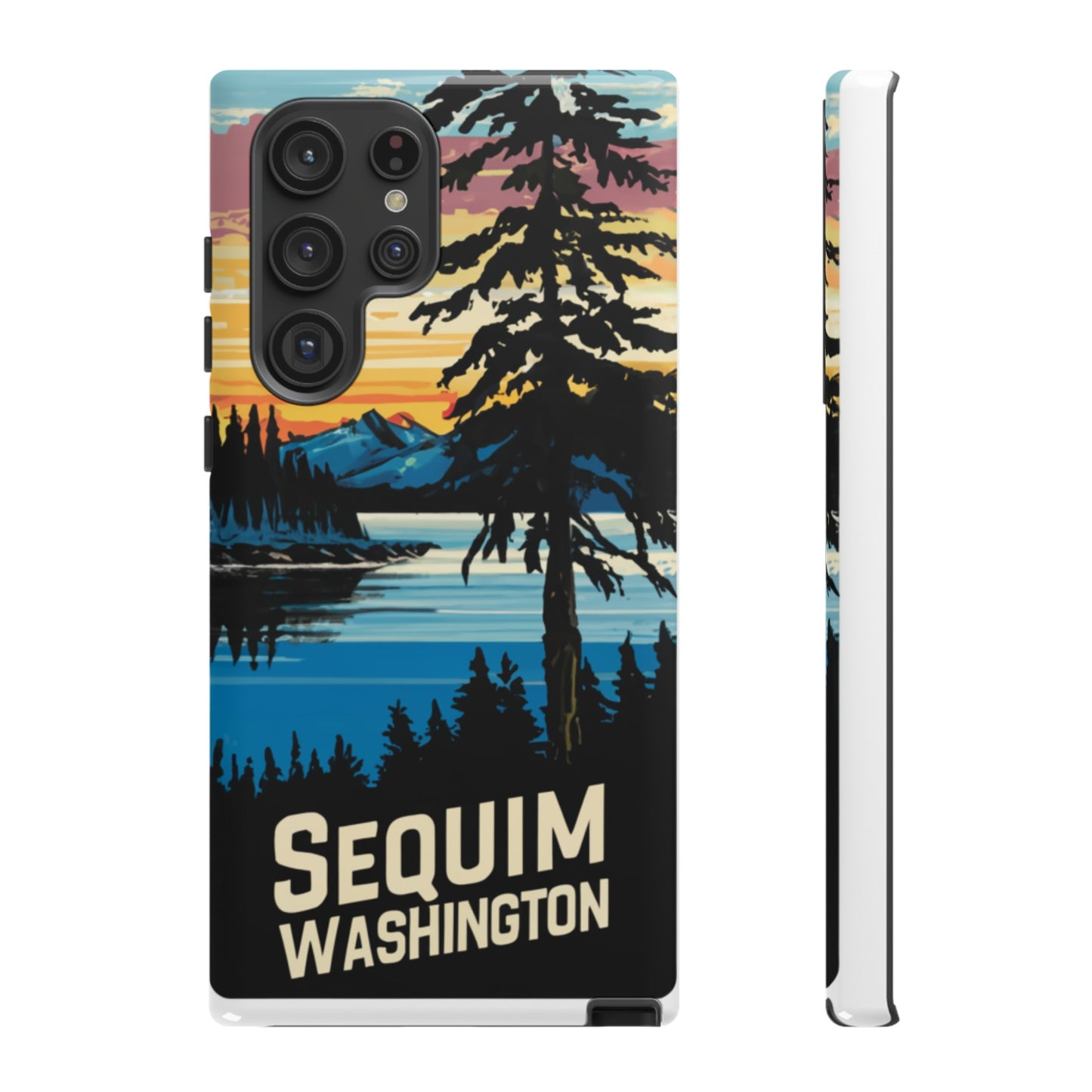 Sequim Washington Sunset Bay & Douglas Fir Protective Phone Case