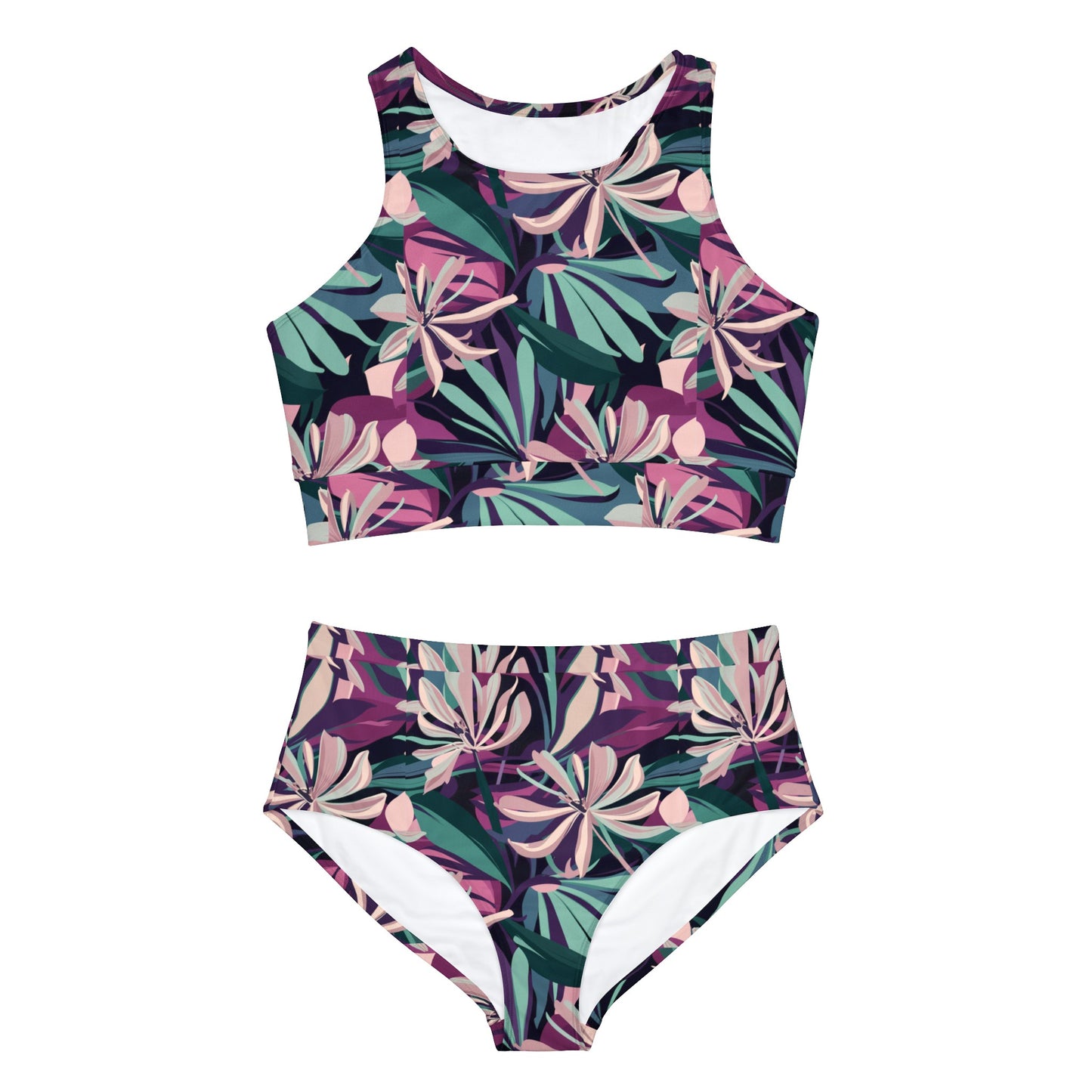 Oleander Flower Sporty Bikini Set