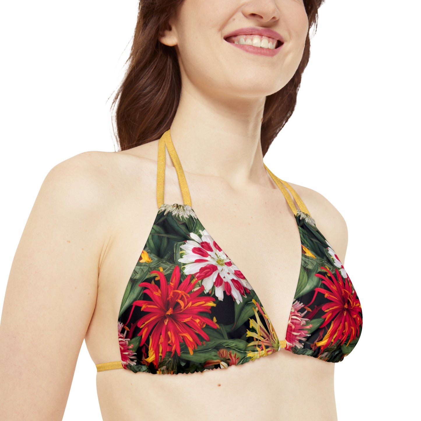 Lantana Flower Strappy Bikini Set