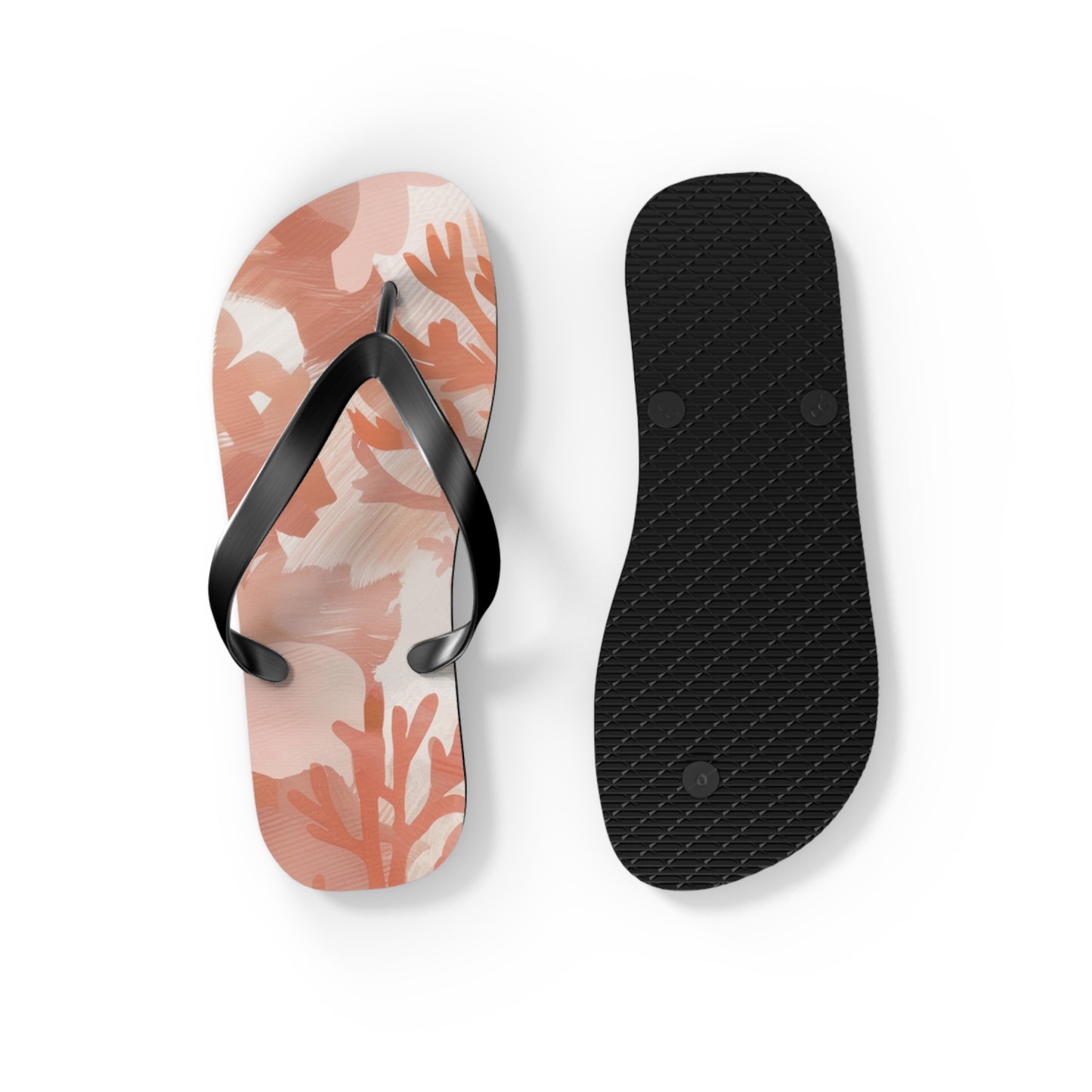 Coral Abstract Beach - Flip Flops, Sandals