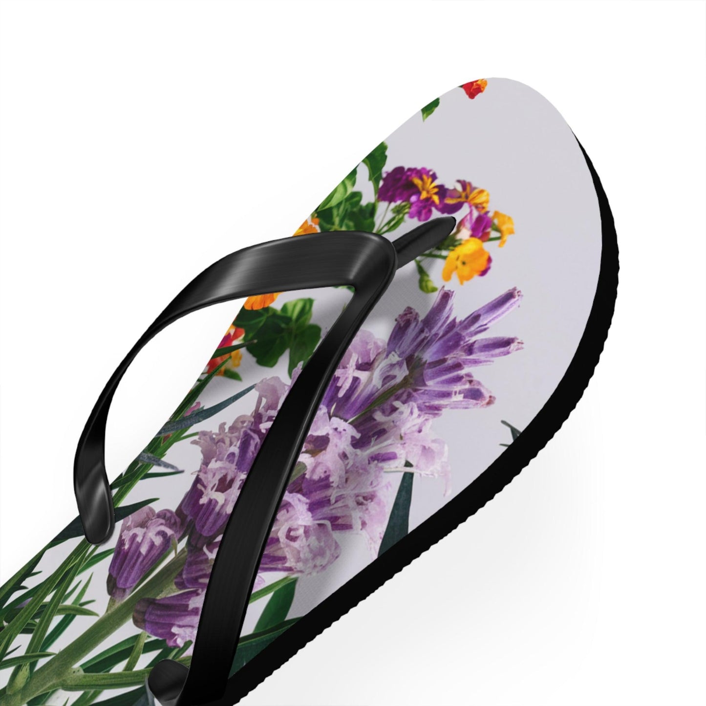 Sea Lavendar with purple hues flower bouquet Inspired Flip Flops, Express Your Beach Loving Self - Coastal Collections