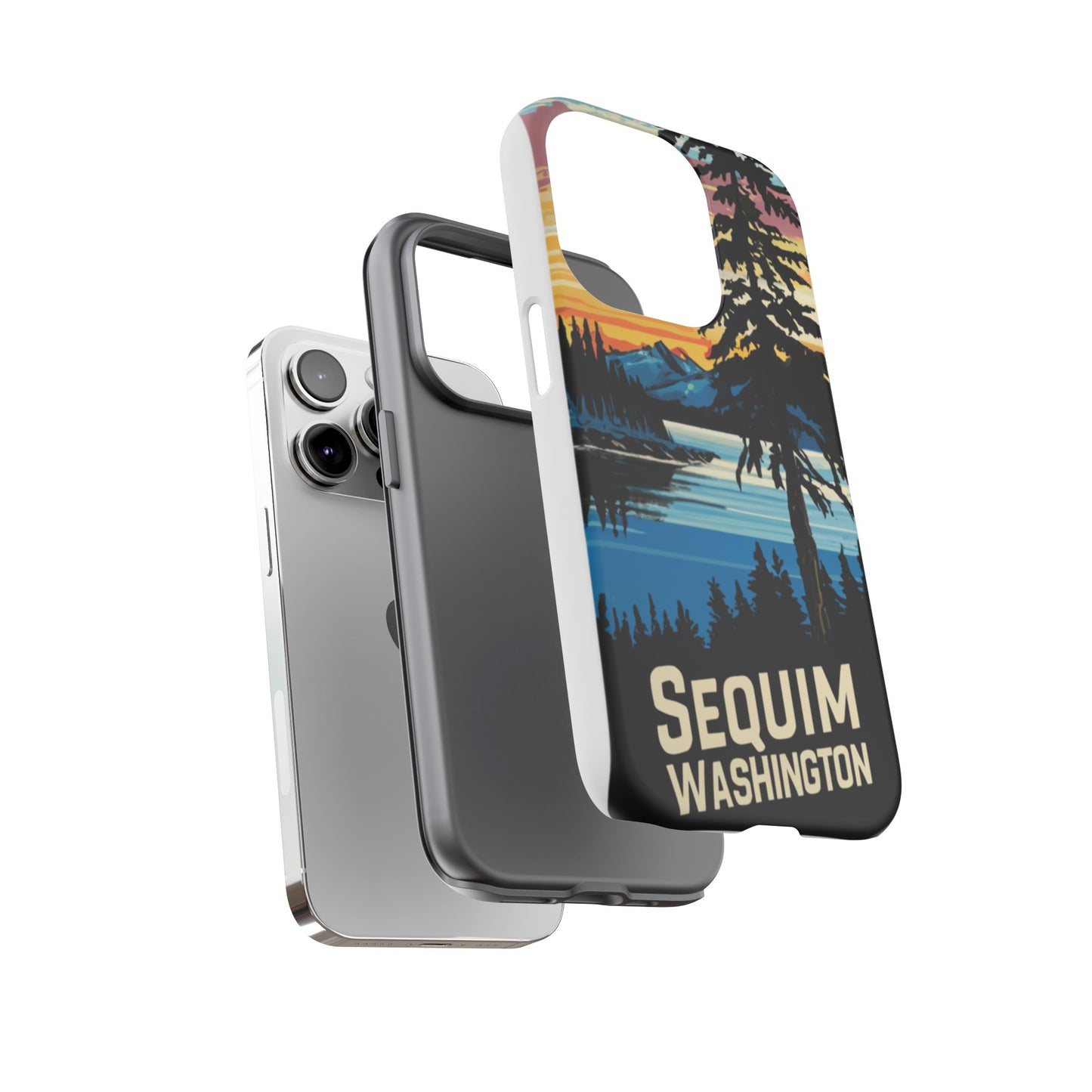 Sequim Washington Sunset Bay & Douglas Fir Protective Phone Case