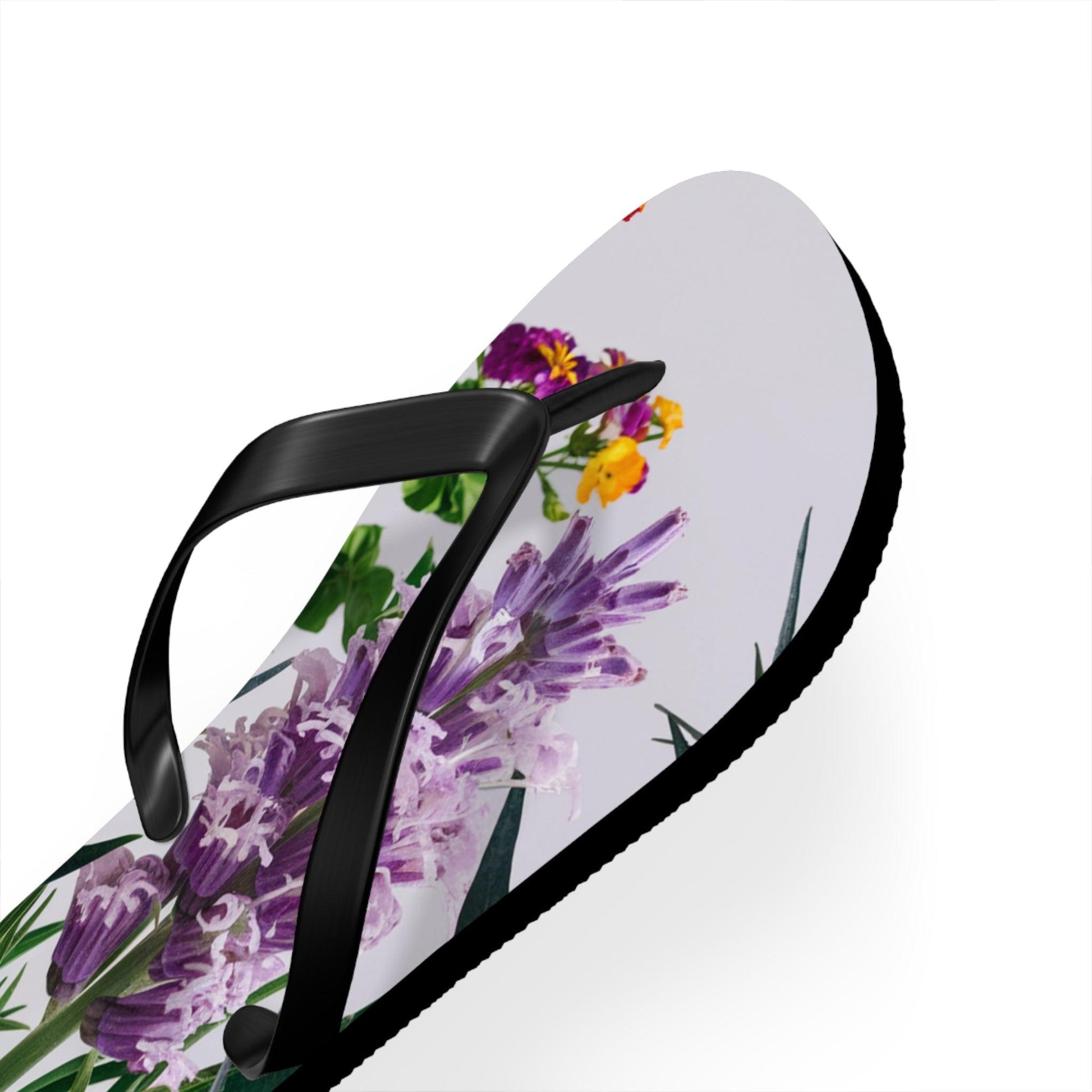 Sea Lavendar with purple hues flower bouquet Inspired Flip Flops, Express Your Beach Loving Self - Coastal Collections