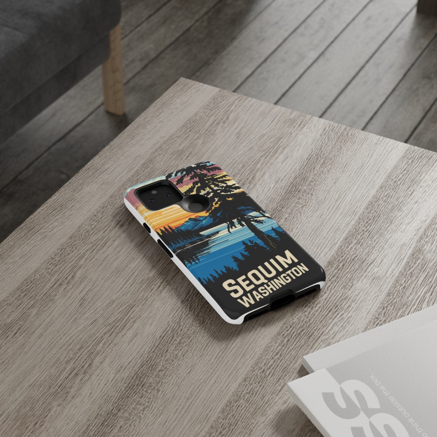 Sequim Washington Sunset Bay & Douglas Fir Protective Phone Case