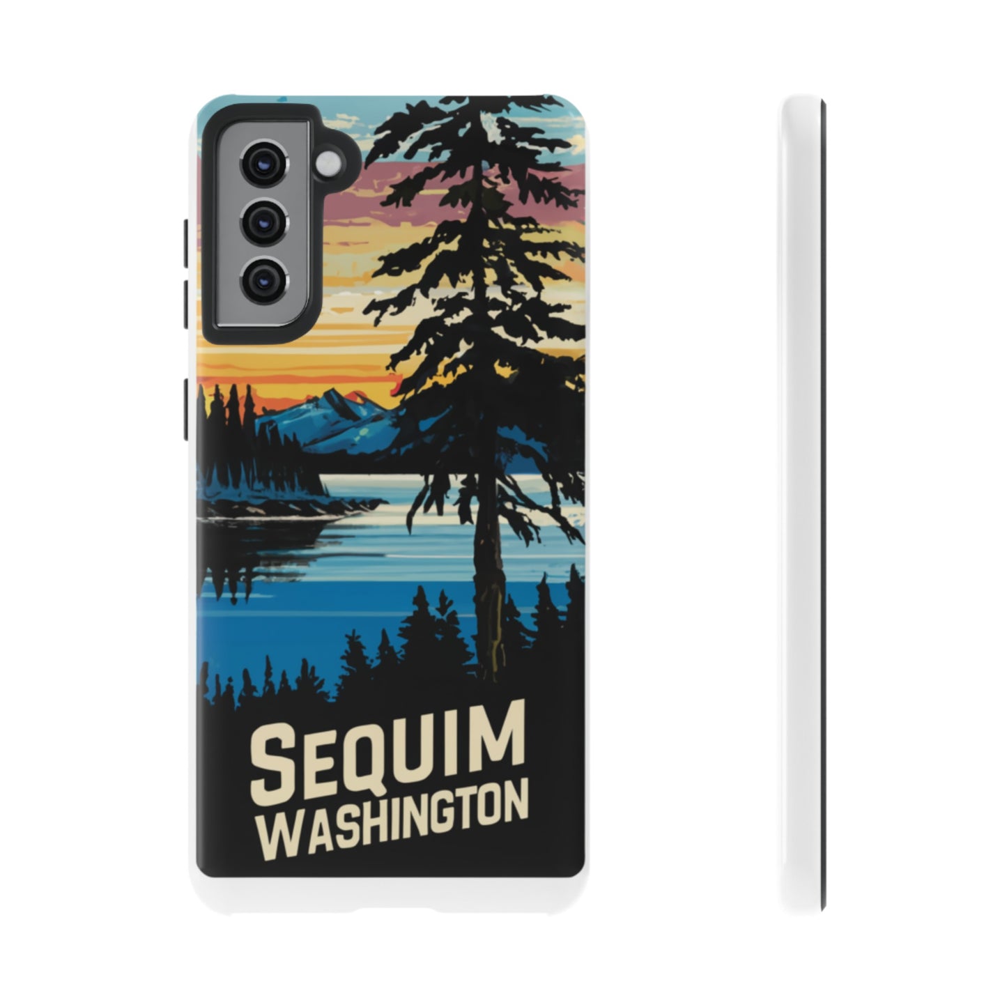 Sequim Washington Sunset Bay & Douglas Fir Protective Phone Case