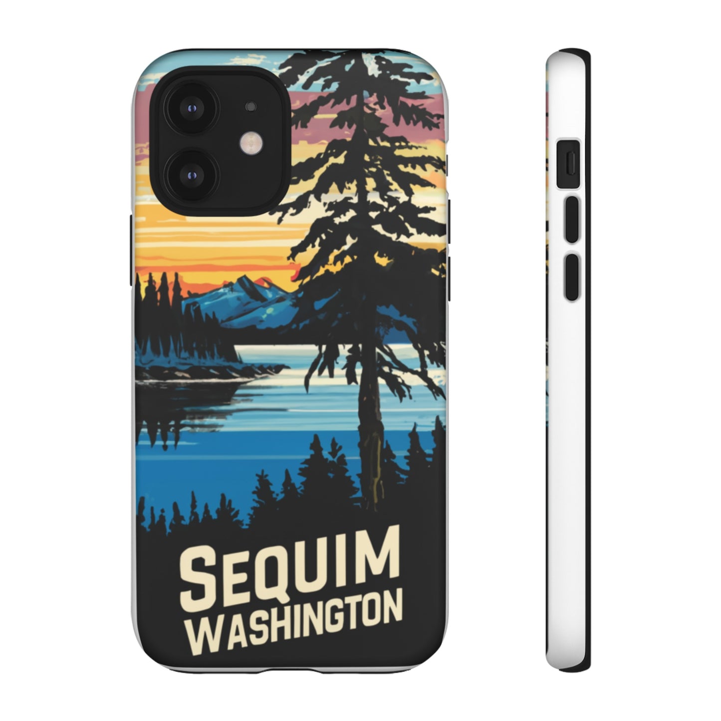 Sequim Washington Sunset Bay & Douglas Fir Protective Phone Case