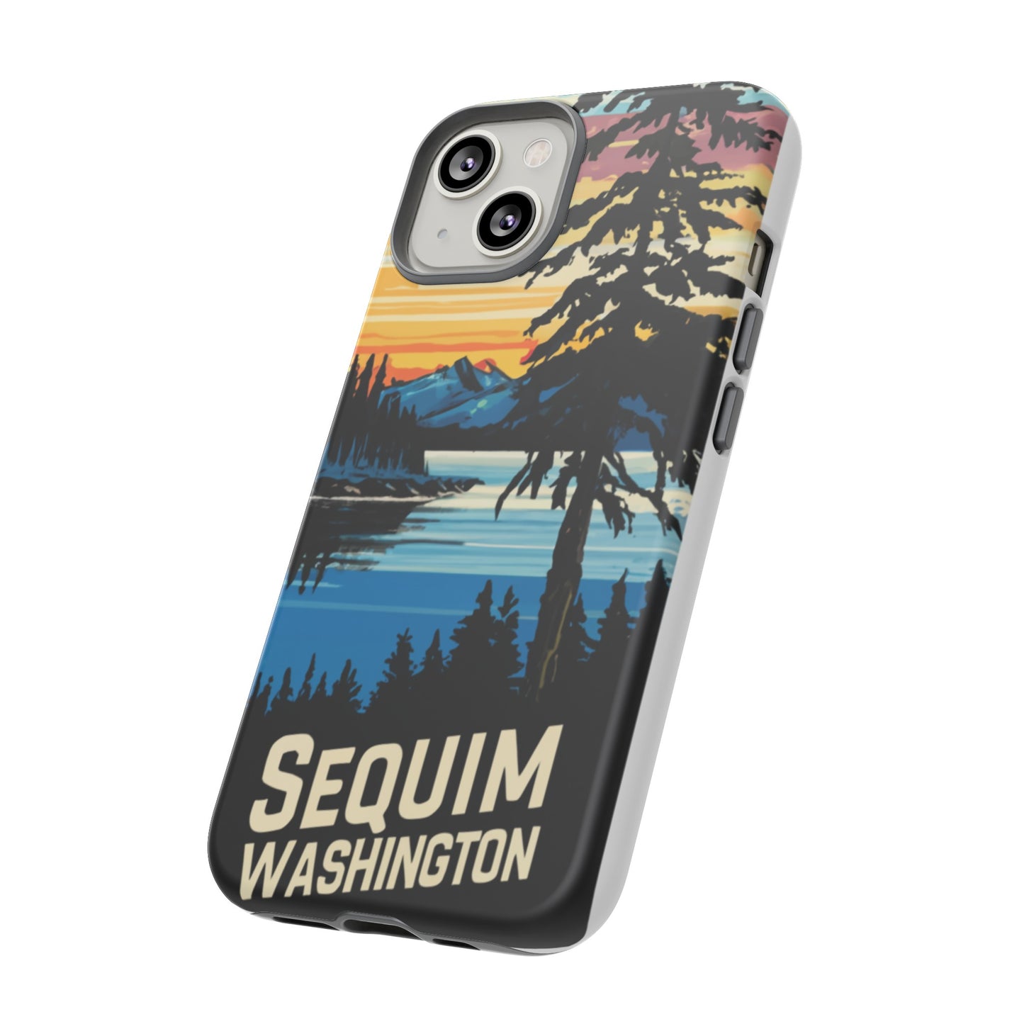 Sequim Washington Sunset Bay & Douglas Fir Protective Phone Case