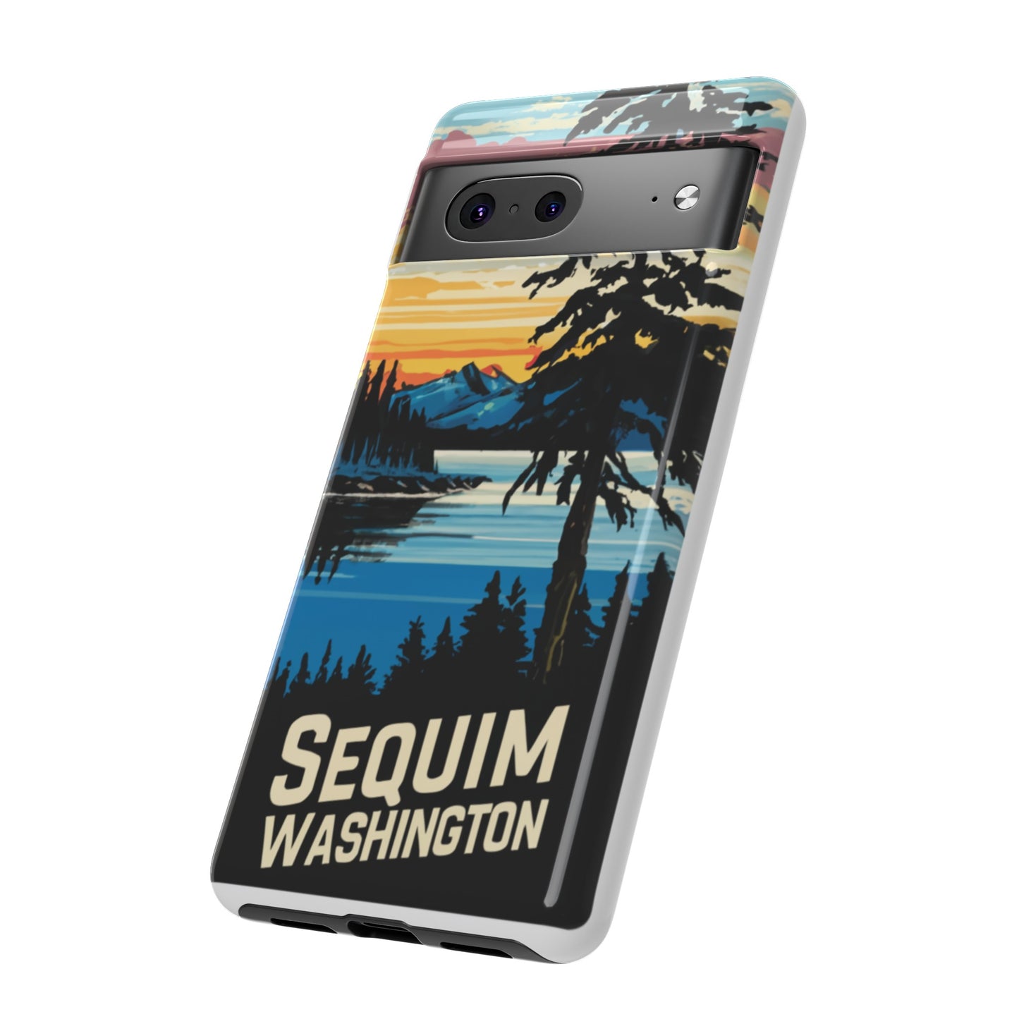 Sequim Washington Sunset Bay & Douglas Fir Protective Phone Case