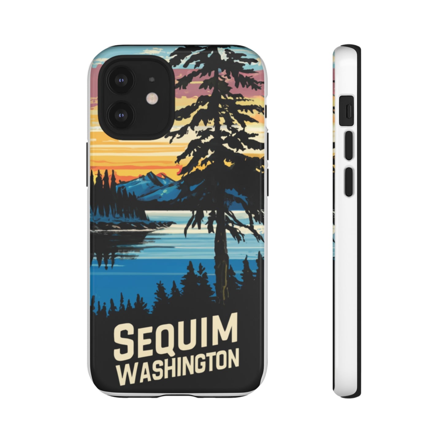 Sequim Washington Sunset Bay & Douglas Fir Protective Phone Case