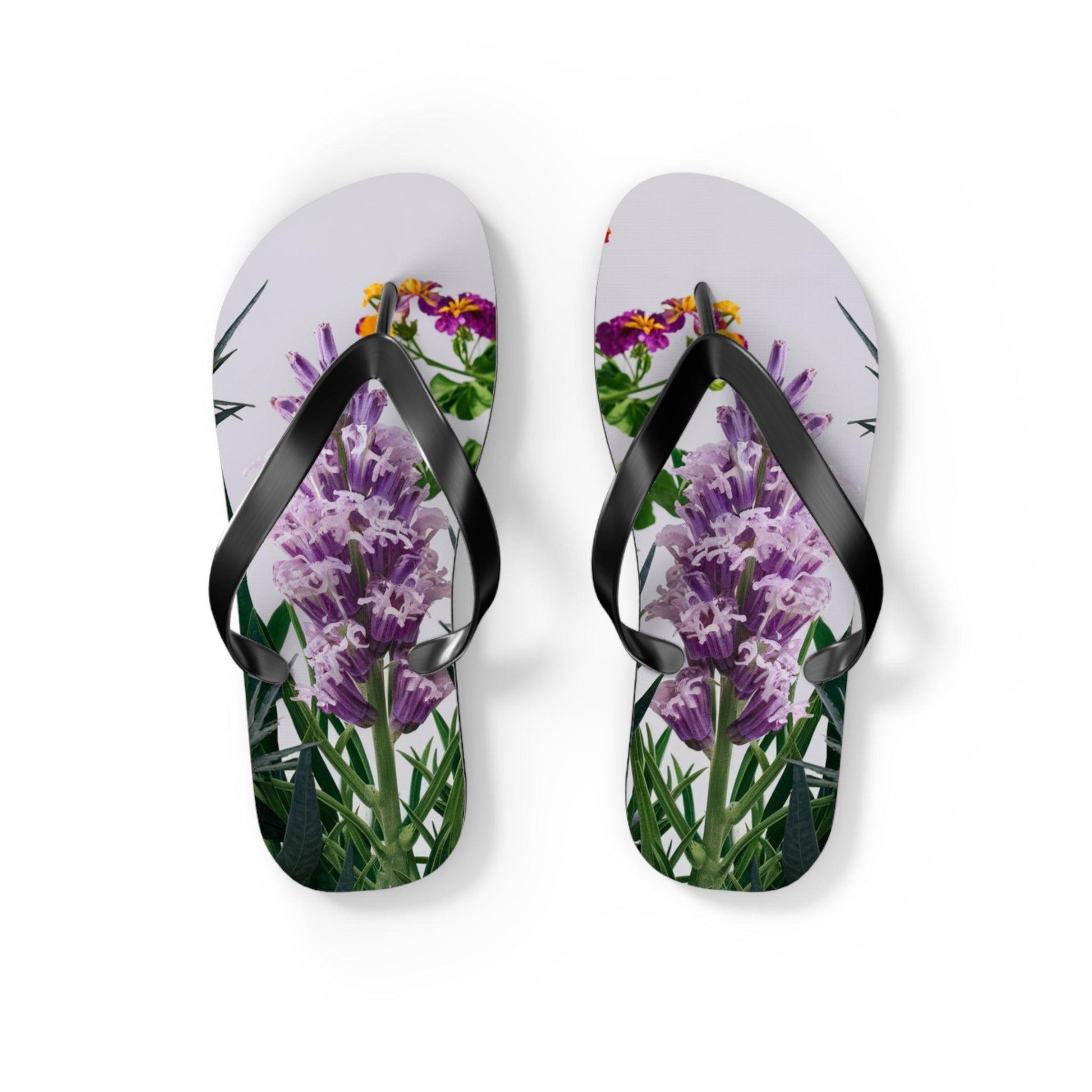 Sea Lavendar with purple hues flower bouquet Inspired Flip Flops, Express Your Beach Loving Self - Coastal Collections